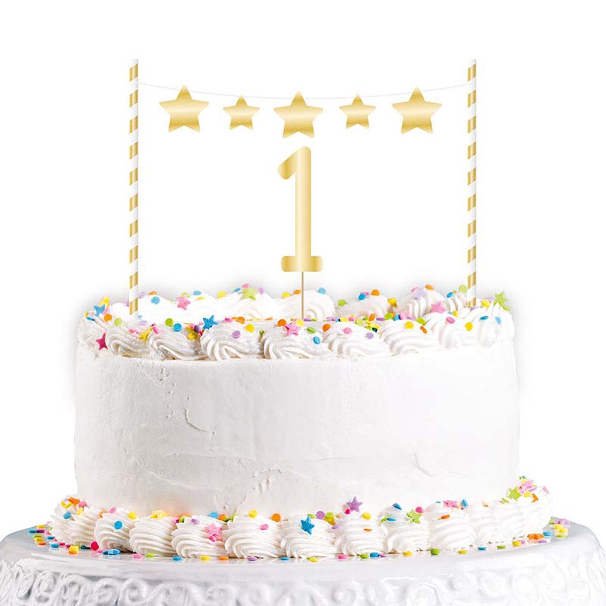 Hängedekoration Tortendeko Happy Birthday #1 gold