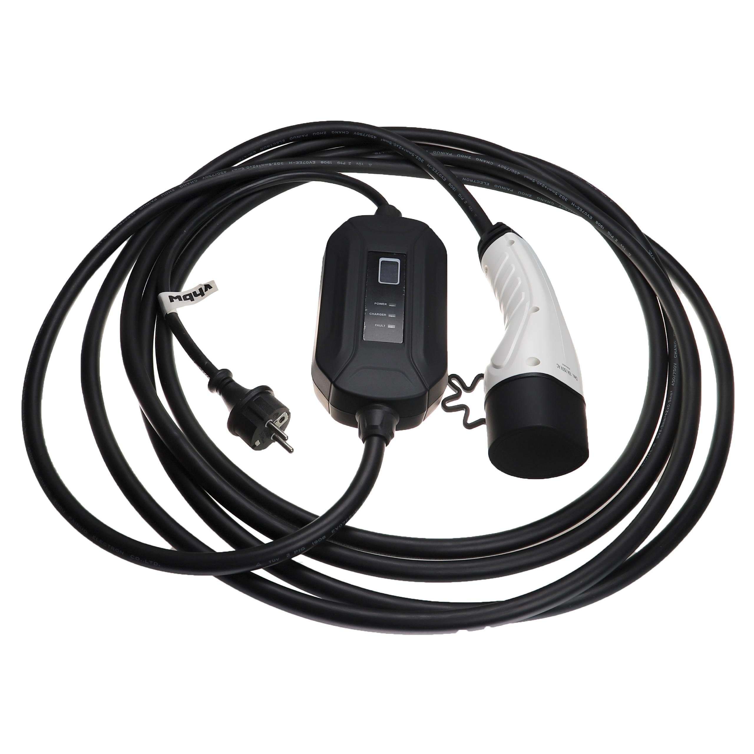 vhbw passend für Fiat 500 Electric Elektroauto / Plug-in-Hybrid Elektro-Kabel | Stromversorgungskabel