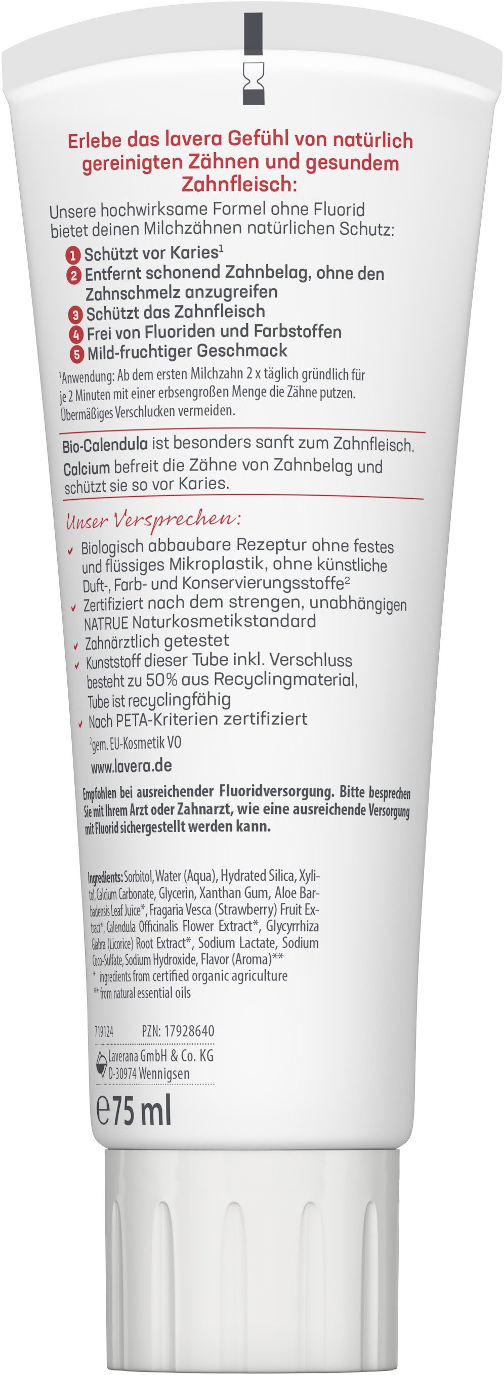 lavera Zahnpasta Zahncreme Kids Fluoridfrei, (1-St)