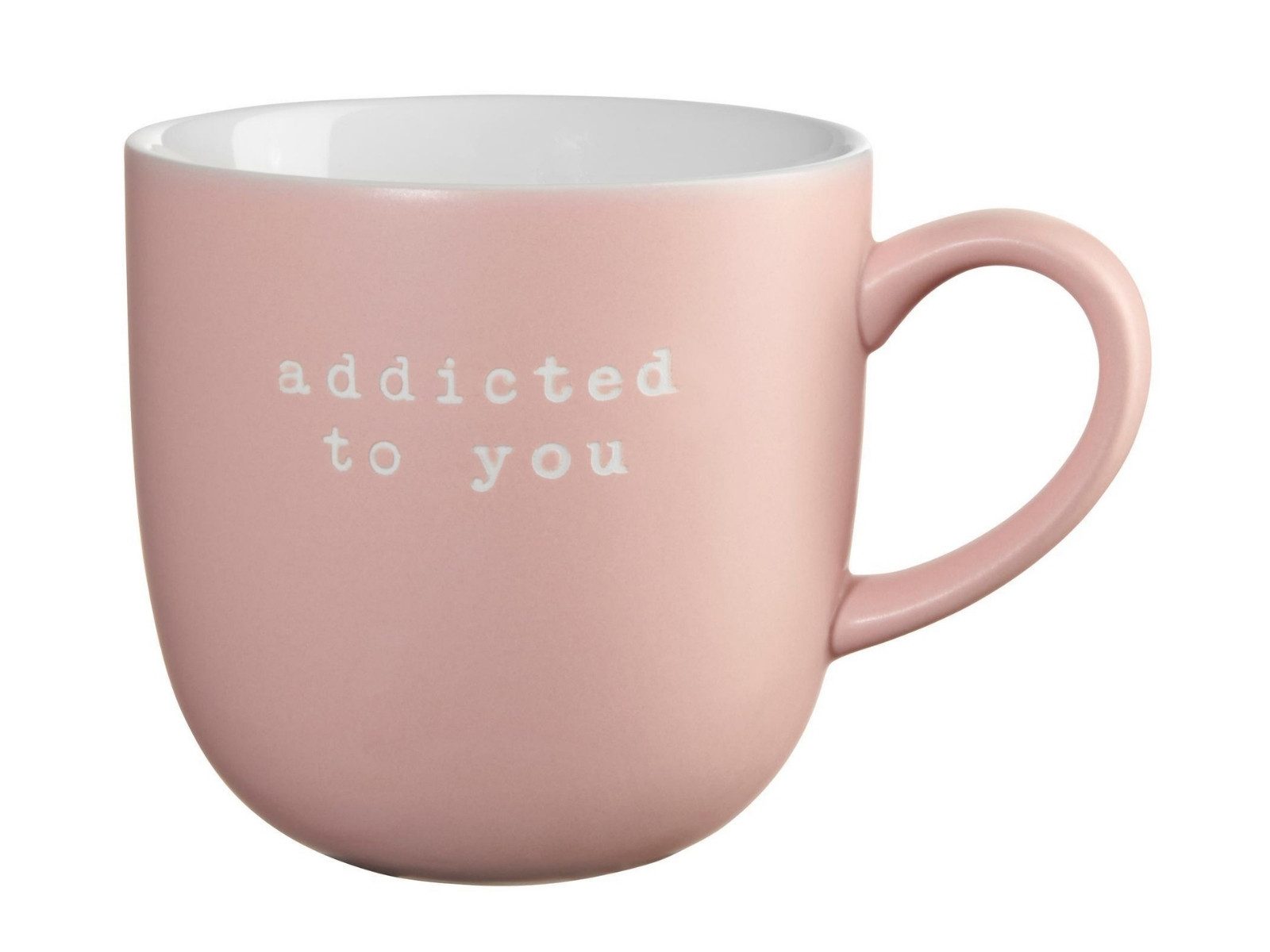 ASA SELECTION Becher hey! Henkelbecher addicted to you 0,35l, New Bone China