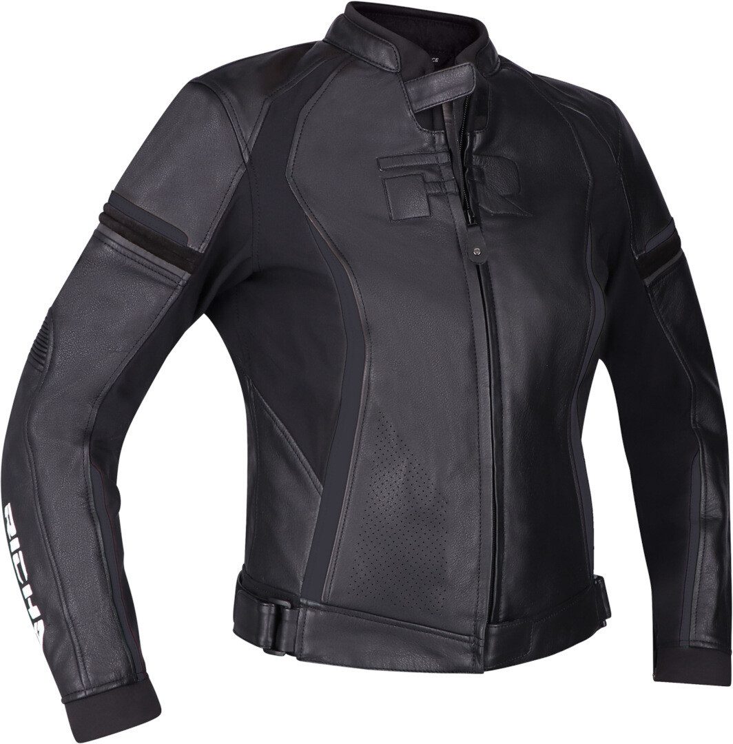 Richa Motorradjacke Laura Damen Motorrad Lederjacke Perforiert,herausnehmbares Innenfutter