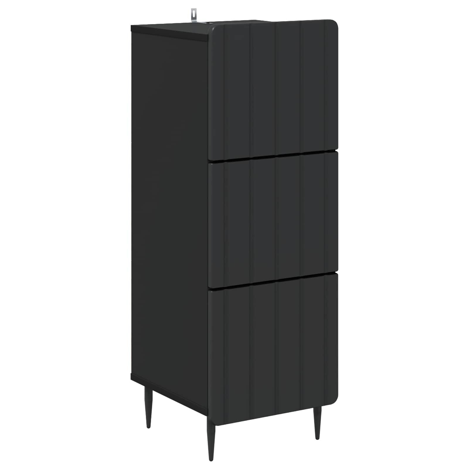 vidaXL Schranksystem Schubladenschrank 33 x 34,5 x 92 cm Holzwerkstoff Schwarz (1-St)
