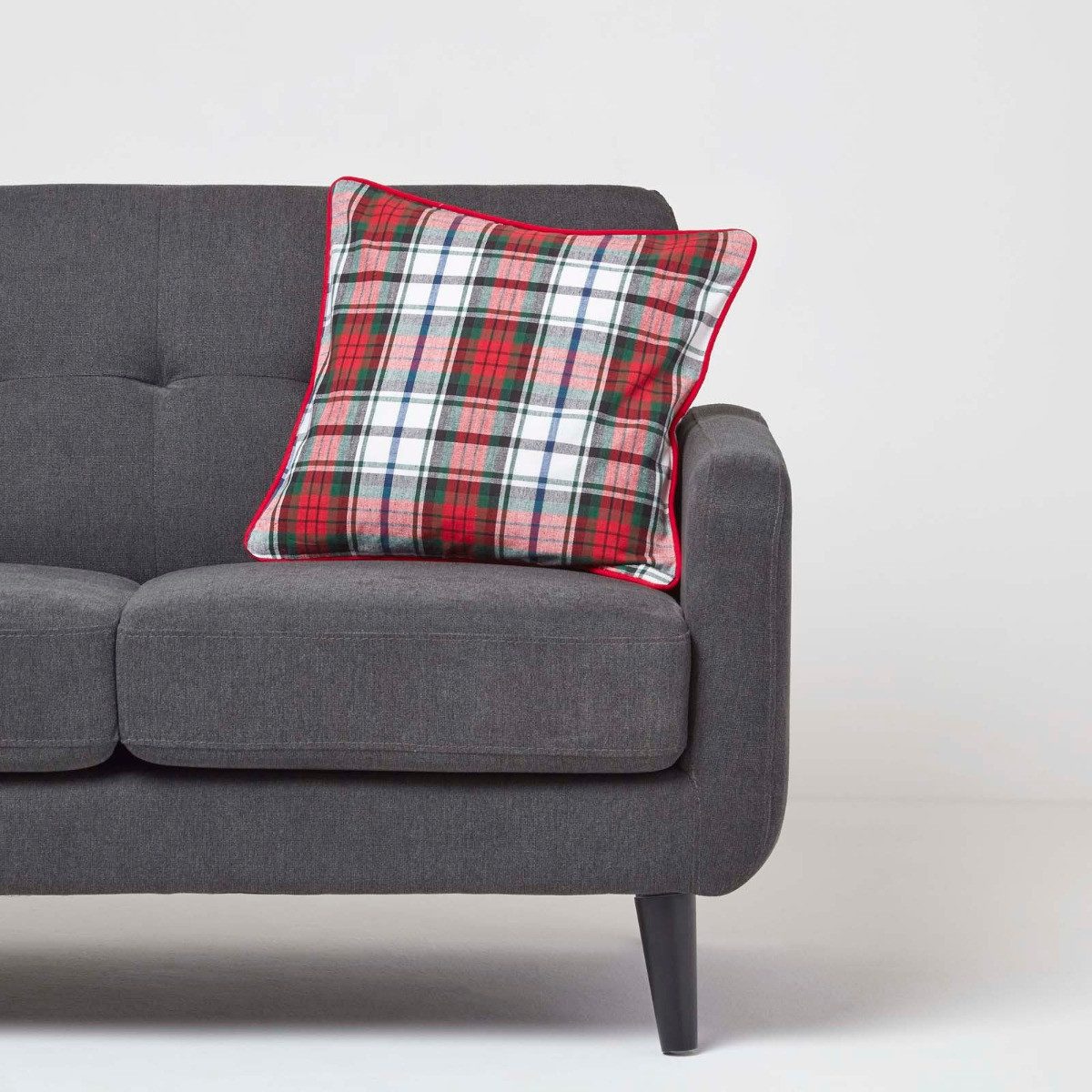 Homescapes Kissenhülle Roter Schottenmuster-Kissenbezug MacDuff, 45 x 45 cm günstig online kaufen