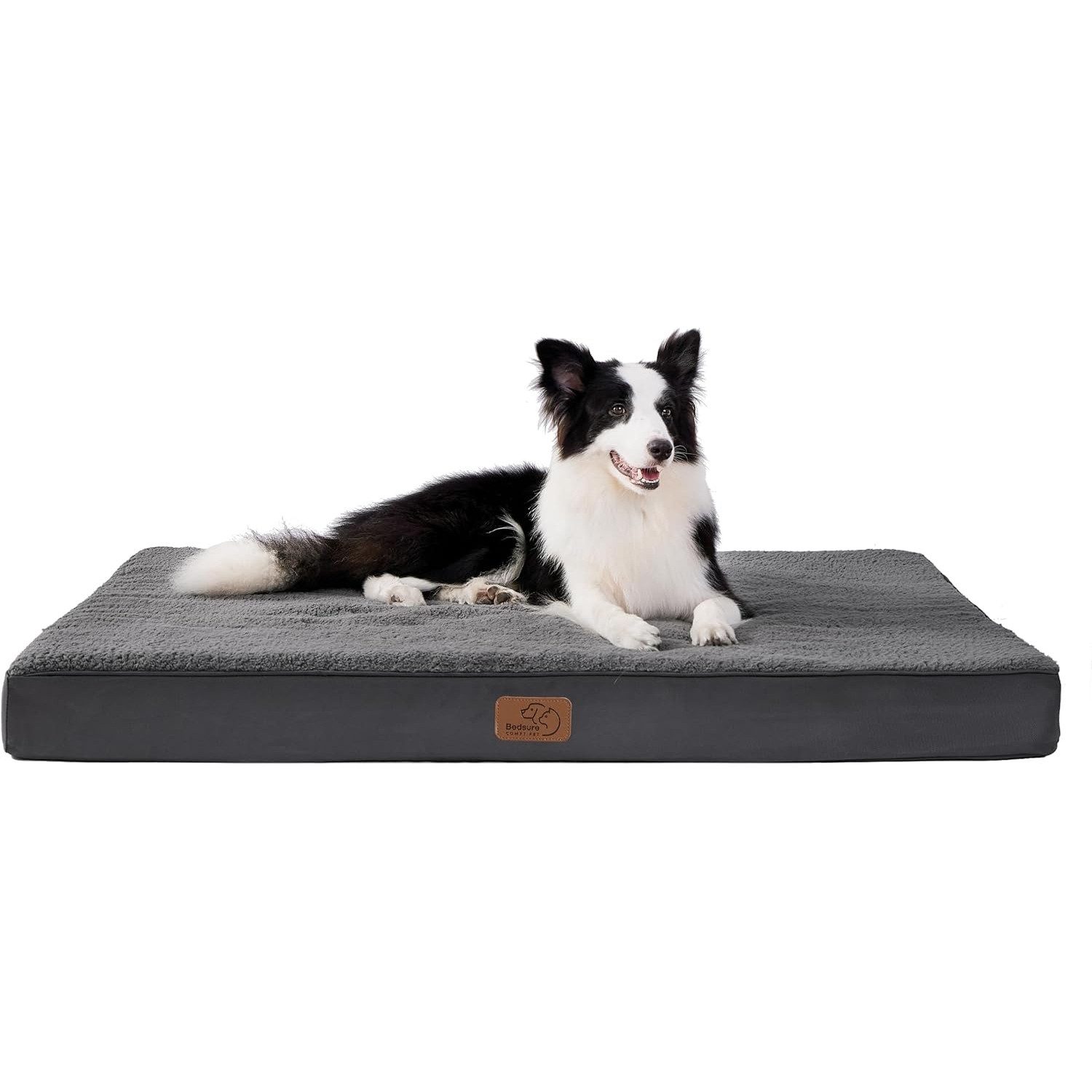 LuxusKollektion Hundekäfig Orthopädisches Hundebett Grosse Hunde 112x81x7.6cm waschbar Grau