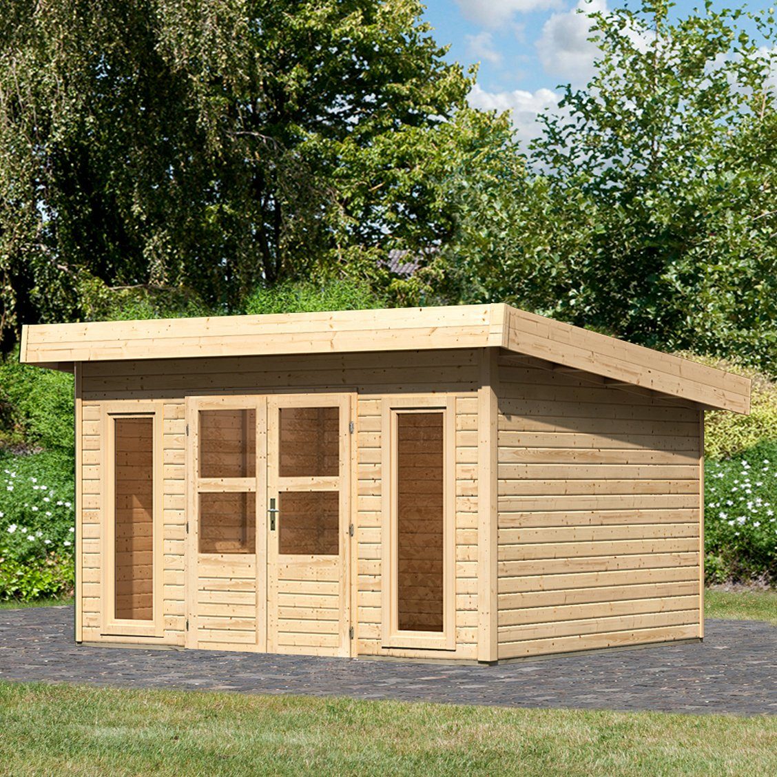 Karibu Gartenhaus Perlsee 4, BxT: 369x360 cm