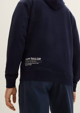 TOM TAILOR Kapuzensweatshirt mit lässigem Frontprint + Stickerei