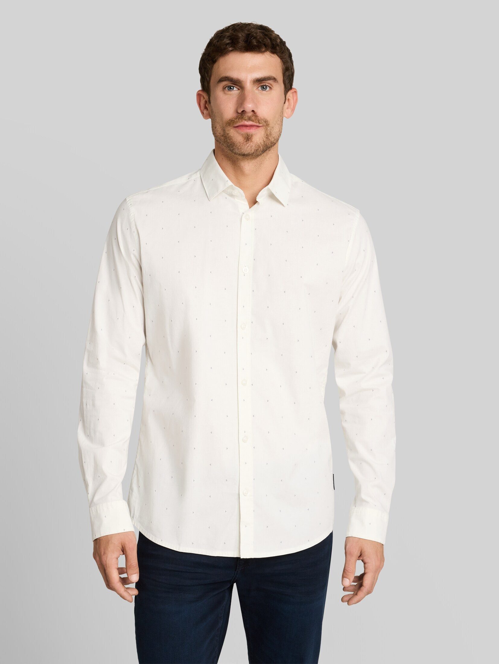 TOM TAILOR Langarmhemd Blusen & Shirts Fitted Hemd mit Stretch