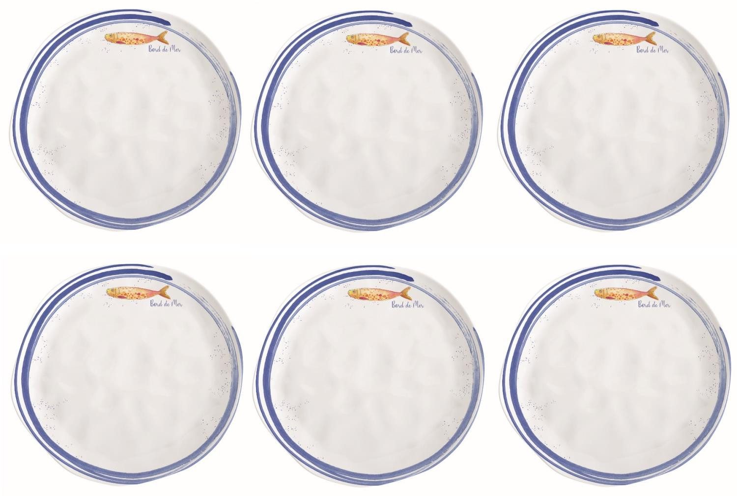 EasyLife Тарелка обеденная Bord de Mer, Spülmaschinengeeignet, Weiß, Motiv: Fische