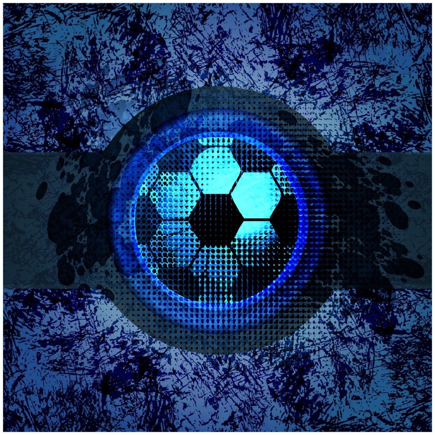 Muster Wallario - Fußball in Design Memoboard blau Abstraktes