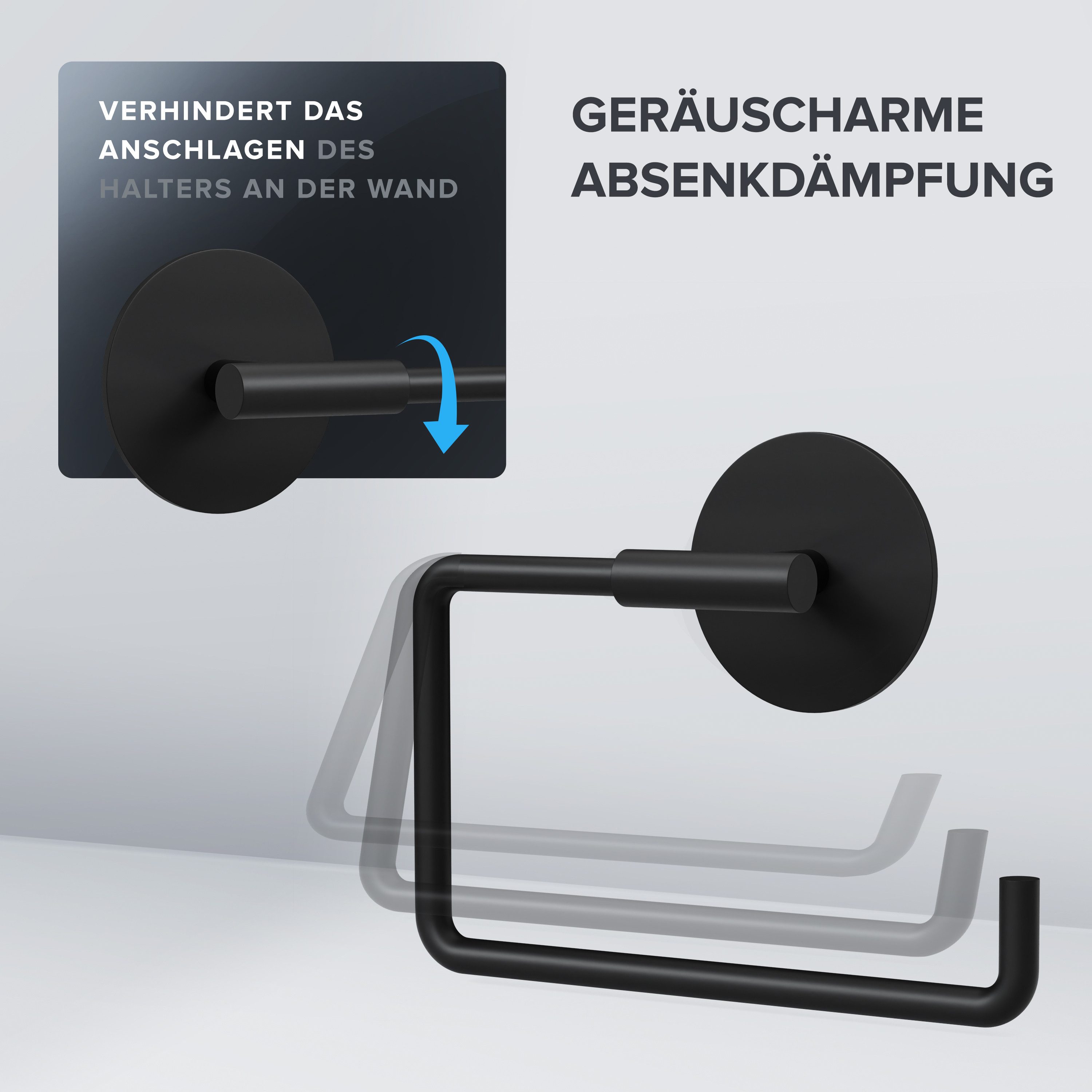 ovimar Toilettenpapierhalter Tromoy (1-St), aus Edelstahl in Schwarz zur Zu günstig online kaufen