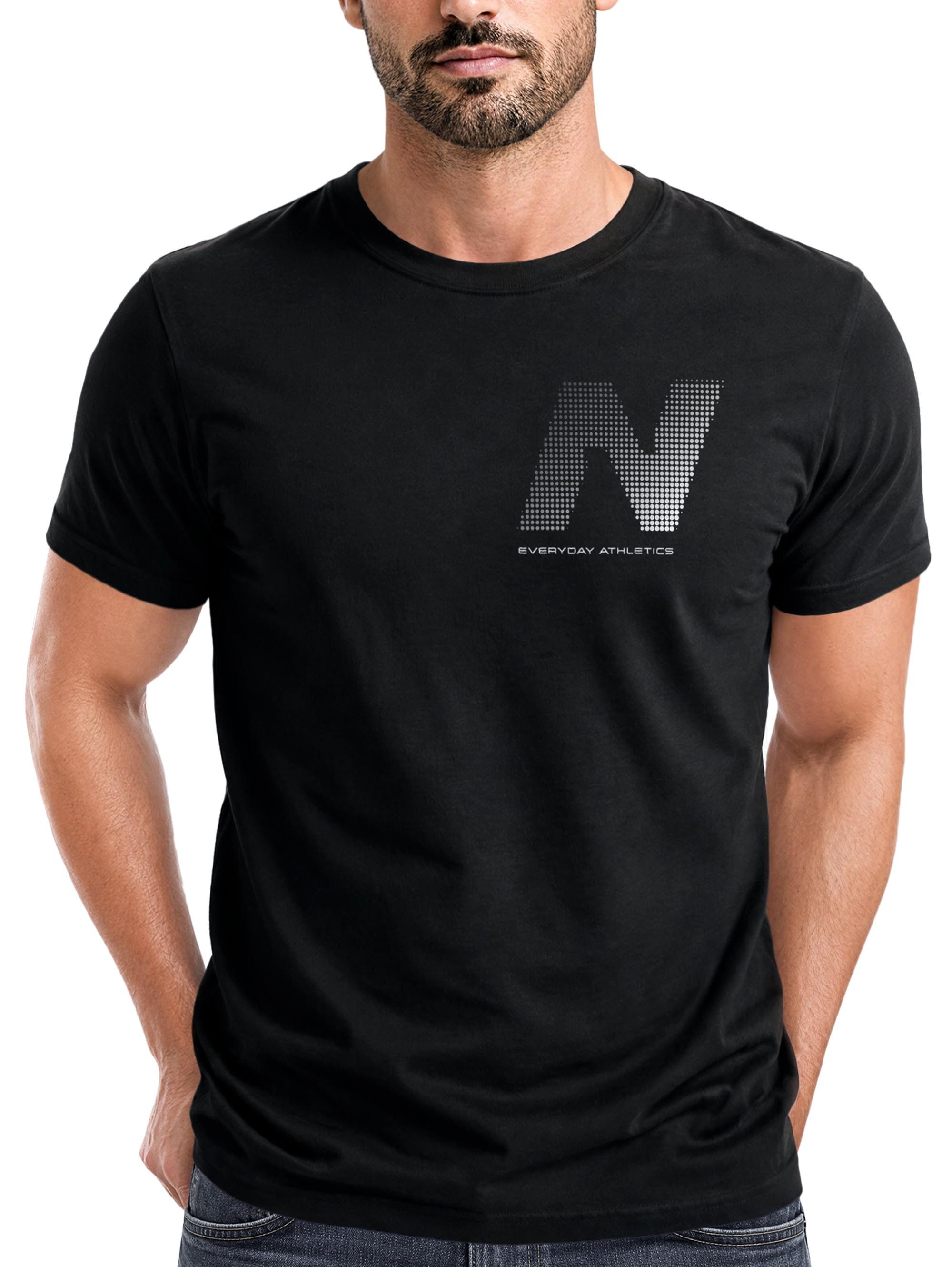 Print-Shirt Herren T-Shirt Frontprint - Halftone - Baumwollshirt Männer Fashion