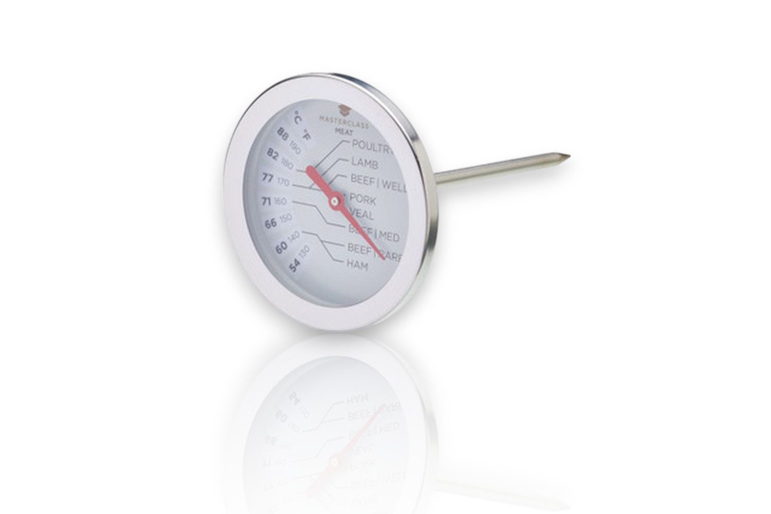 Bratenthermometer Großes Edelstahl-Fleischthermometer mit präziser, analoger Anzeige