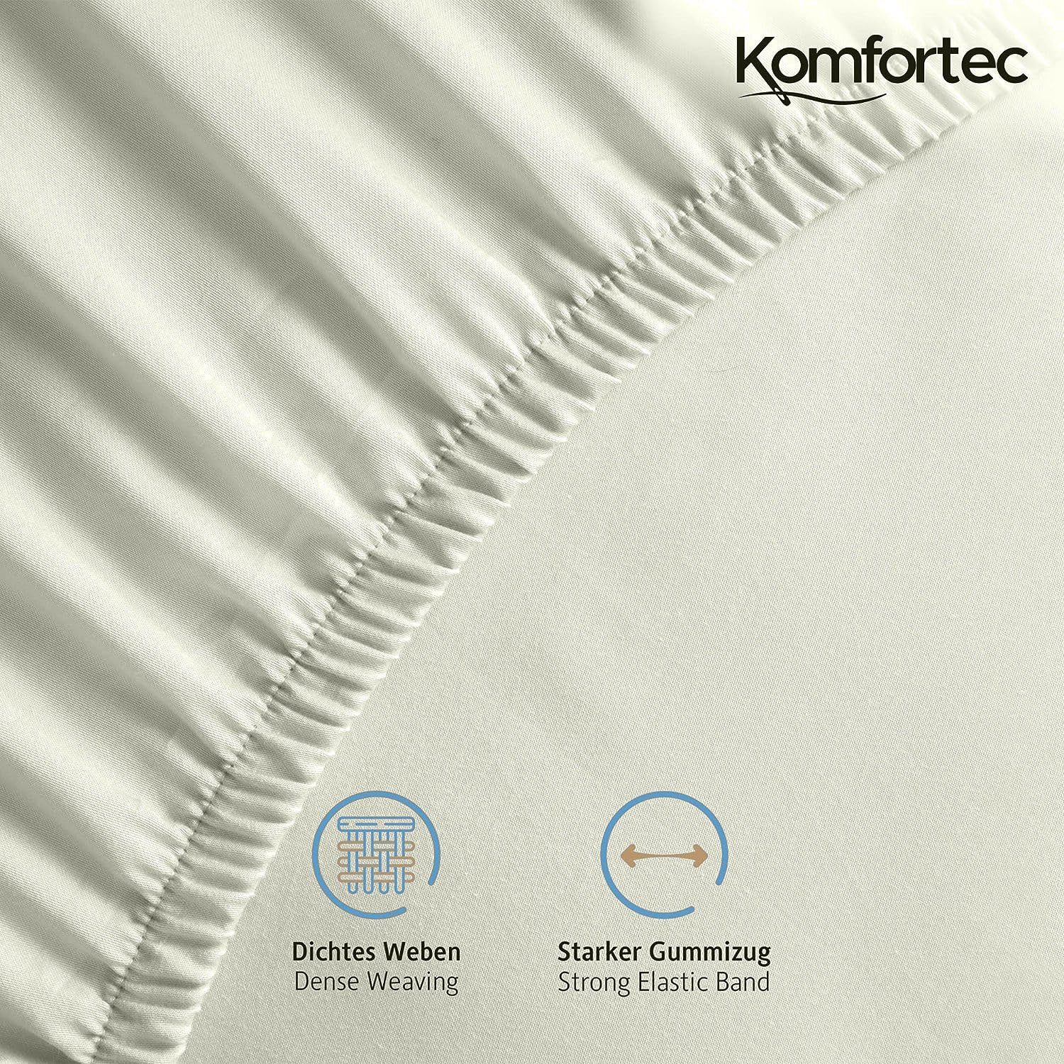 Komfortec Spannbettlaken Jersey Spannbettuch, 90x200, 140x200, 160x200, 180 günstig online kaufen