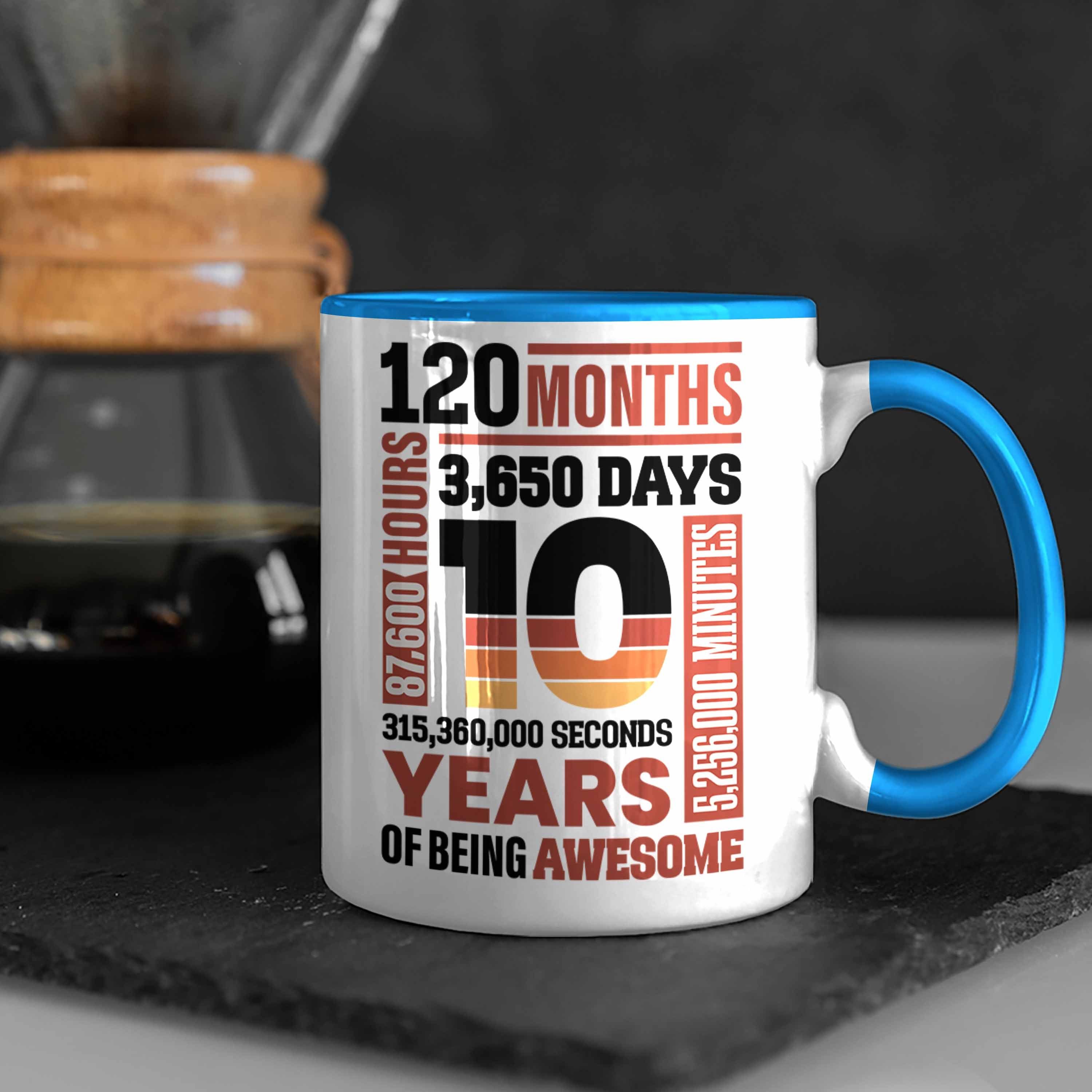 Trendation Tasse Trendation - Jungs Jahre Idee Blau Geburtstagsgeschenk Mädchen 10 Tasse Alt Geschenk Geburtstag 10