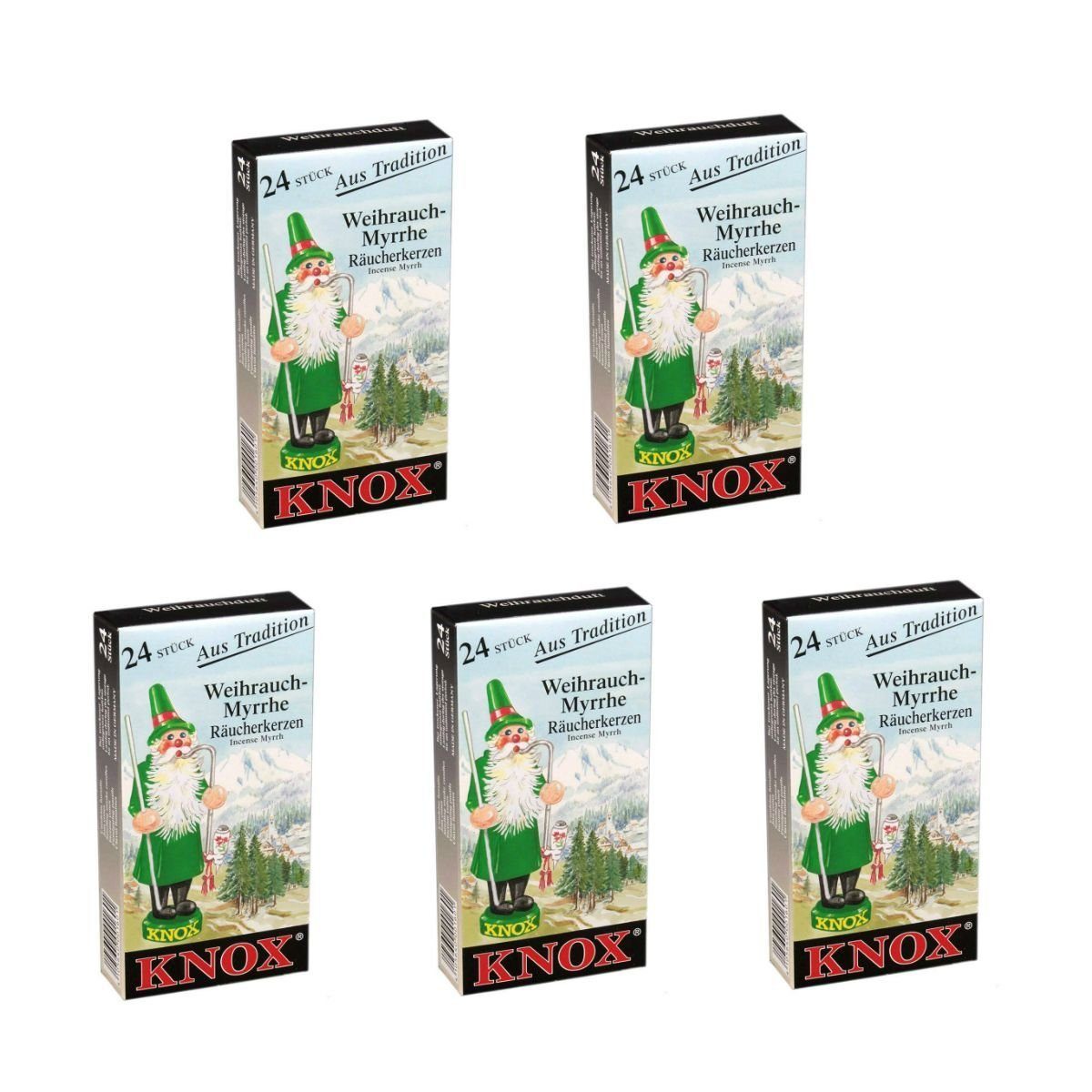 KNOX Räucherkegel 5 Päckchen Räucherkerzen- Weihrauch - 24er Packung