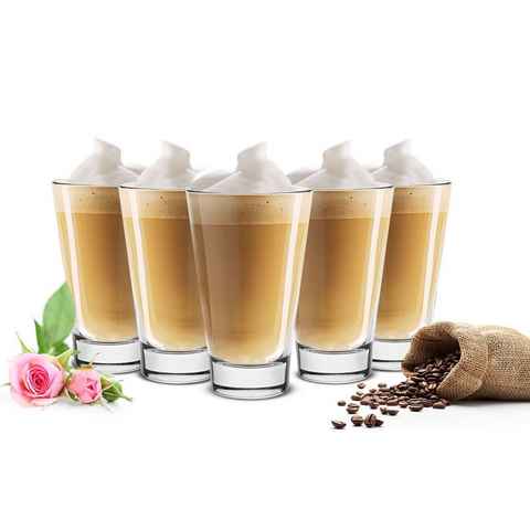 Sendez Latte-Macchiato-Glas 6 Latte Macchiato Gläser 310ml Kaffeegläser Teegläser, Klar