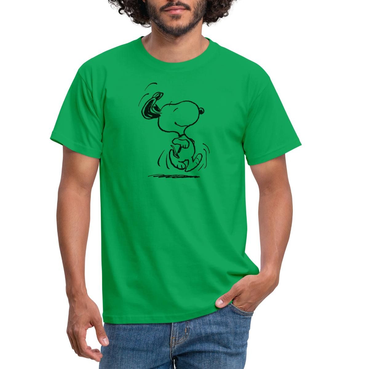 Spreadshirt T-Shirt Peanuts Snoopy Happy Männer T-Shirt (1-tlg)
