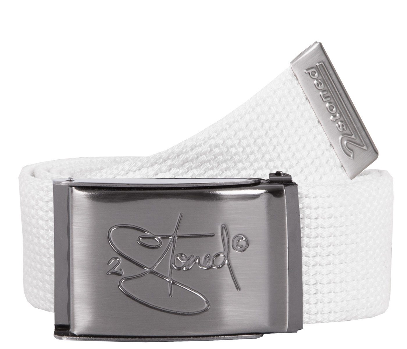 2Stoned Stoffgürtel Koppelgürtel Unisex, Schnalle Matt, 4cm breit, 120cm oder 135cm lang individuell kürzbar