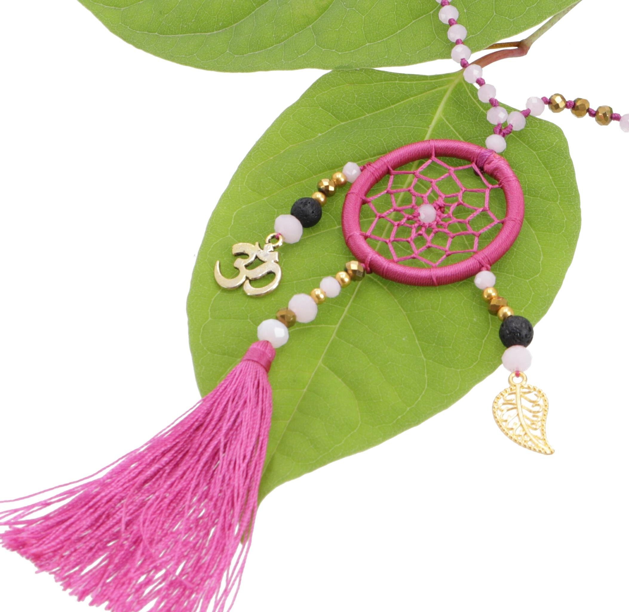 Guru-Shop Perlenkette »Ethno Kette, Modeschmuck Kette Traumfänger - pink«  online kaufen | OTTO