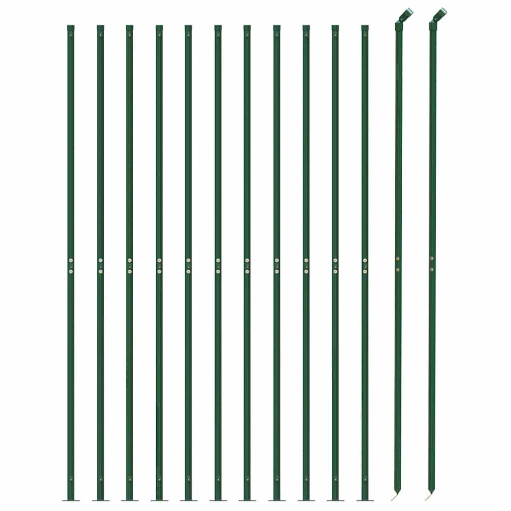 vidaXL Gartenzaun Maschendrahtzaun mit Bodenflansch Grün 2,2x25 m, (1-St)