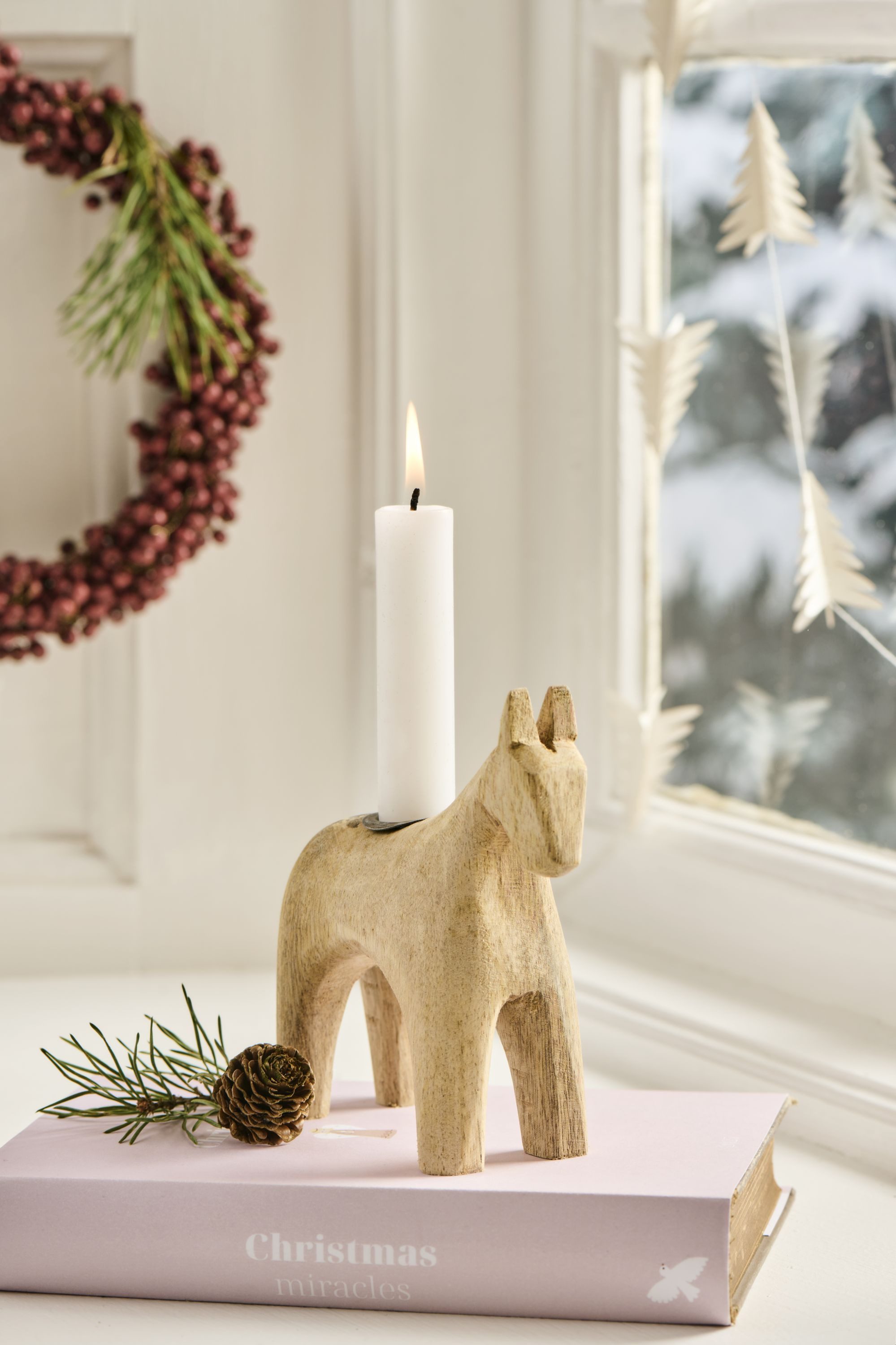 Ib Laursen Kerzenhalter Ib Laursen - Kerzenhalter Kerzenständer Unika Pferd Holz Natur