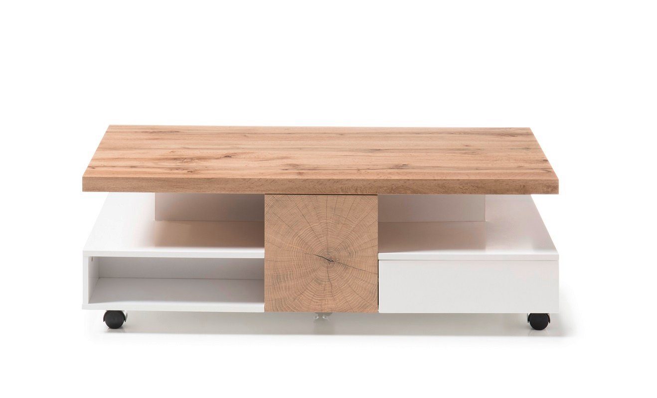 MCA furniture Couchtisch Couchtisch Rennes, auf Rollen, 120x60, Eichefarben / weiß matt (no-Set), Breite 120 cm,Tischplatte aus MDF