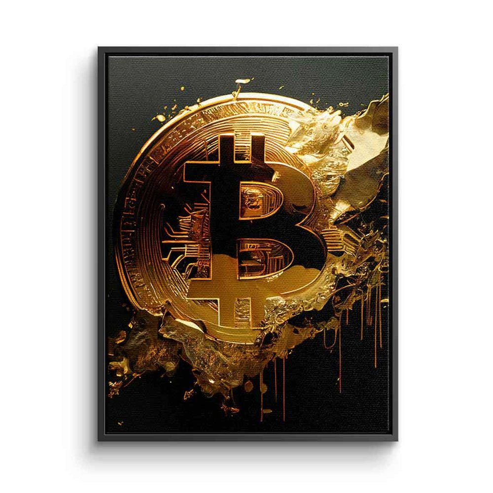 diamond Bitcoin hands raw Leinwandbild, DOTCOMCANVAS® trading Rahmen Leinwandbild Börse Handel crypto ohne mit