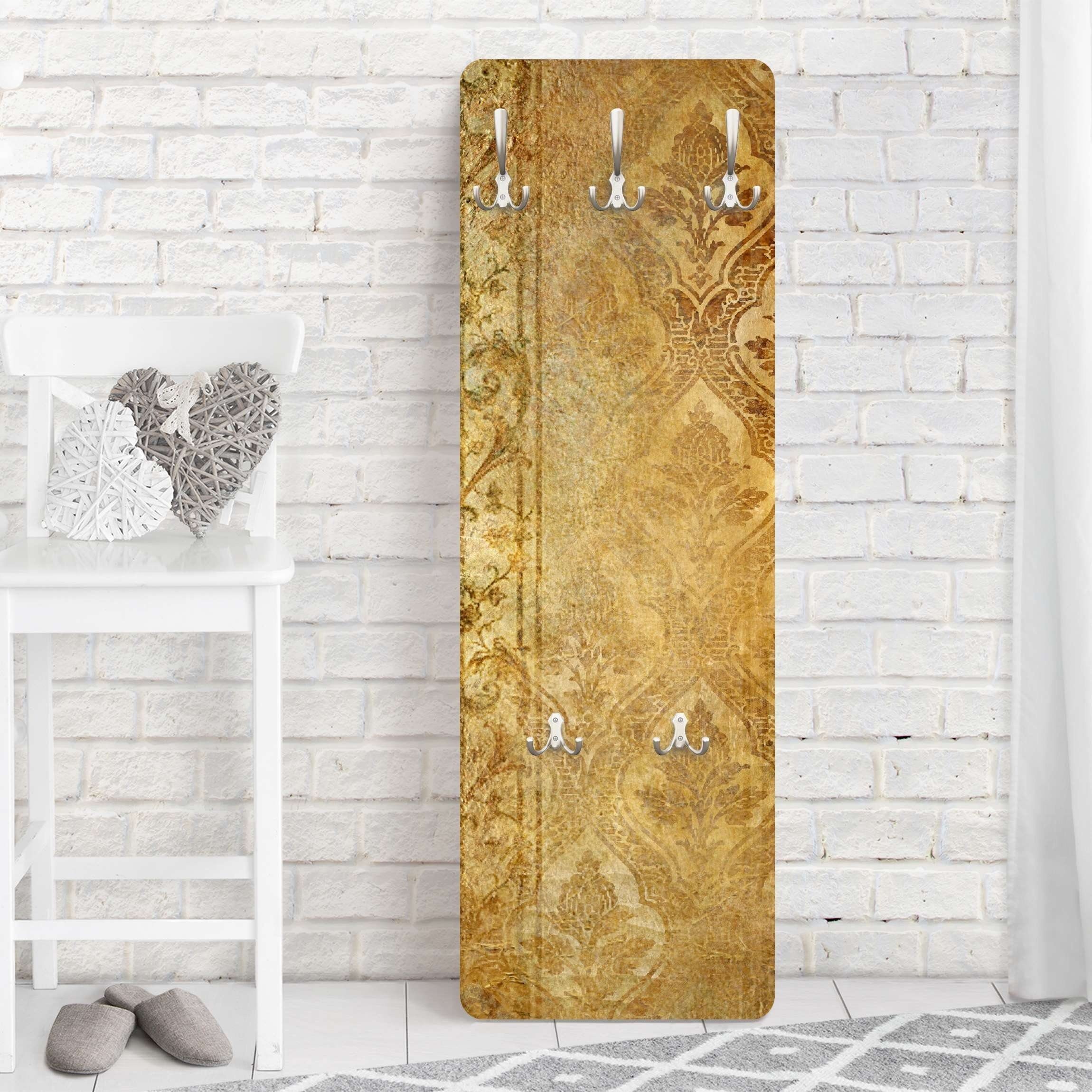 Bilderdepot24 Garderobenpaneel Design Muster Retro Vintage Orientalisch The 7 Virtues - Faith (ausgefallenes Flur Wandpaneel mit Garderobenhaken Kleiderhaken hä – Bild 2 von 5