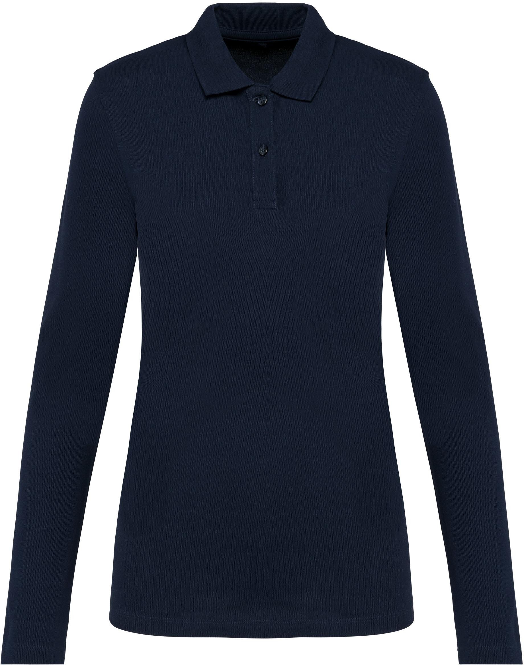 Langarm-Poloshirt Supima® Damen-Polohemd mit langen Ärmeln