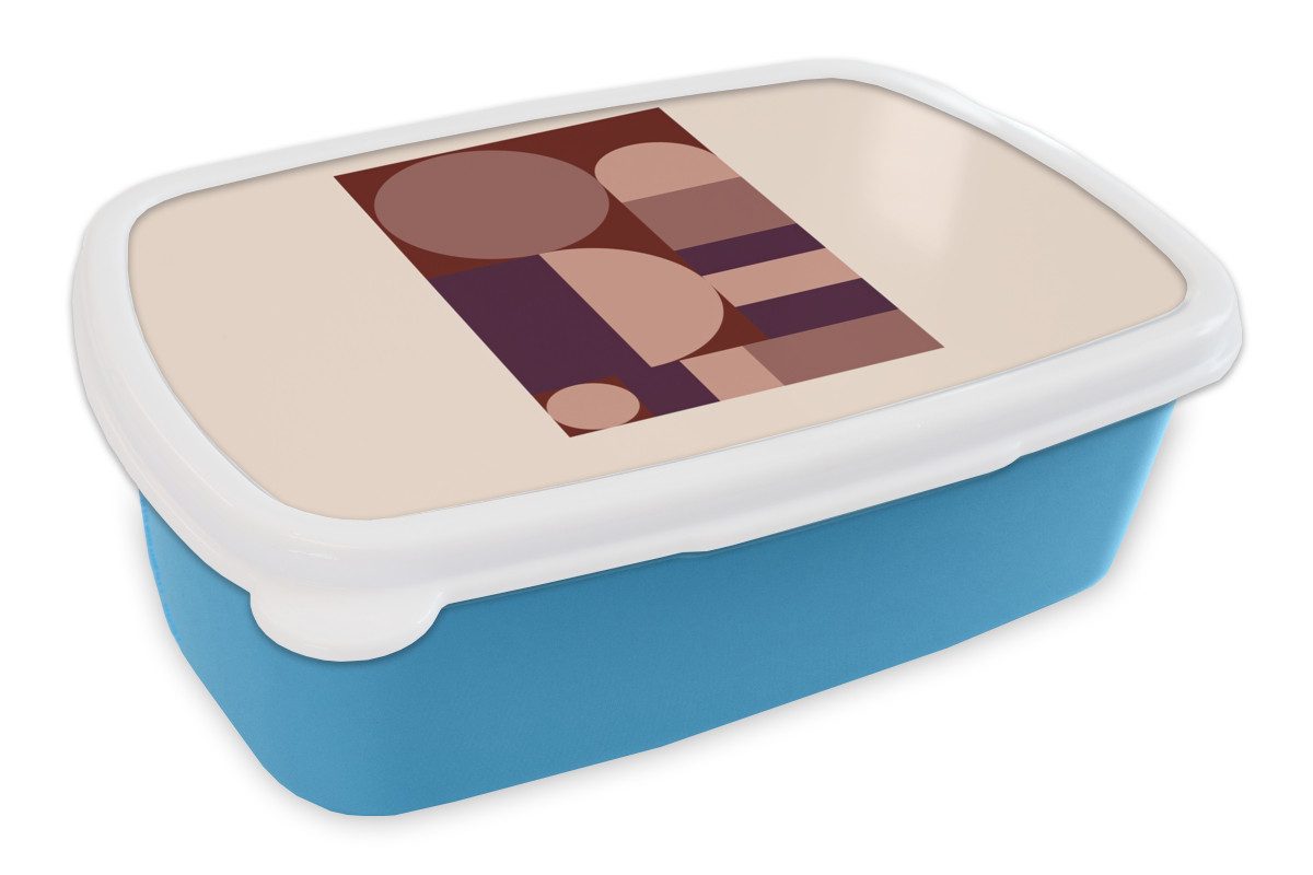 MuchoWow Lunchbox Geometrisch - Kreise - Rot, Kunststoff, (2-tlg), Brotdose, Lunchbox, Brotbox für Kinder und Erwachsene
