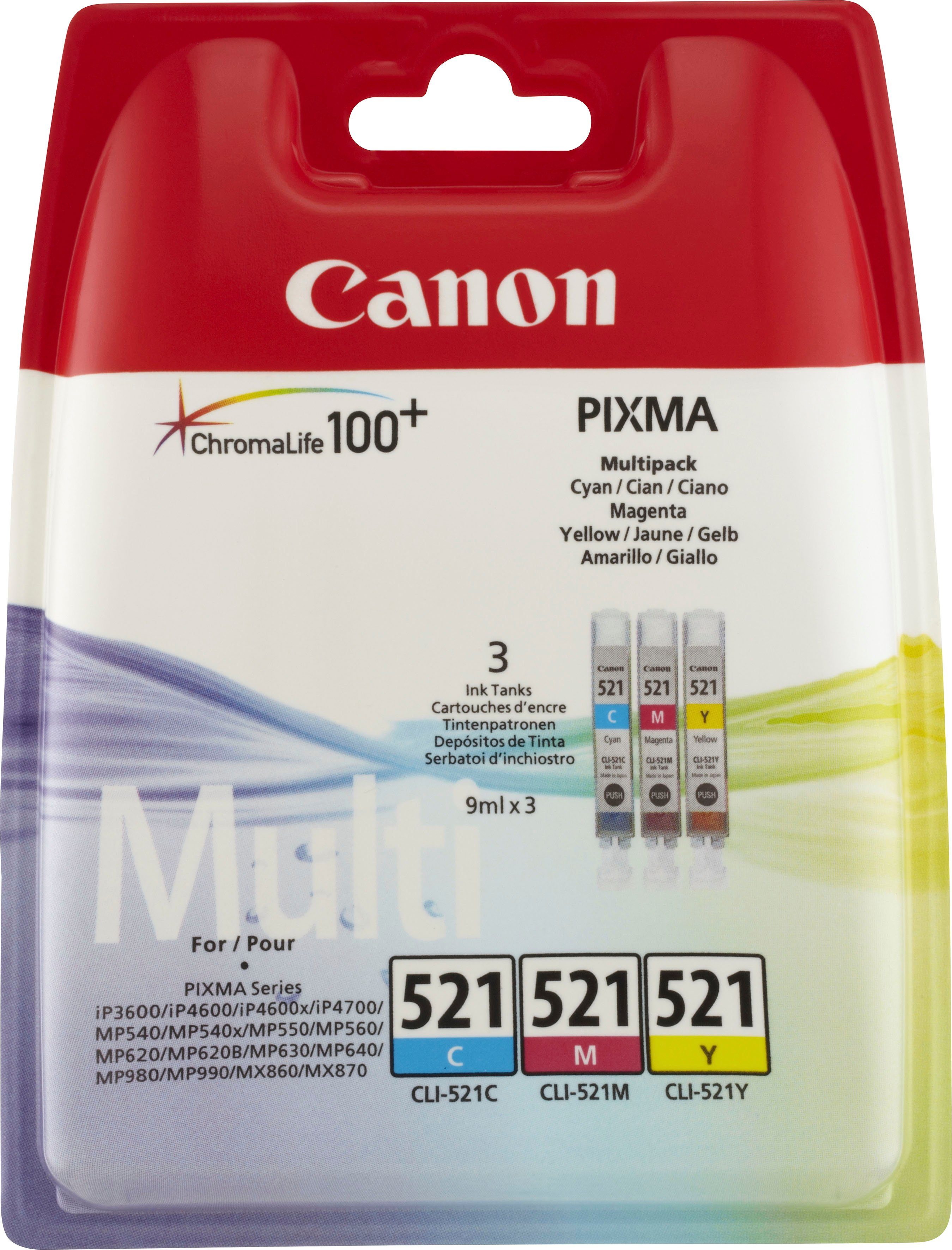 Canon CLI-521 Tintenpatrone (original Druckerpatrone 521 cyan/magenta/gelb)