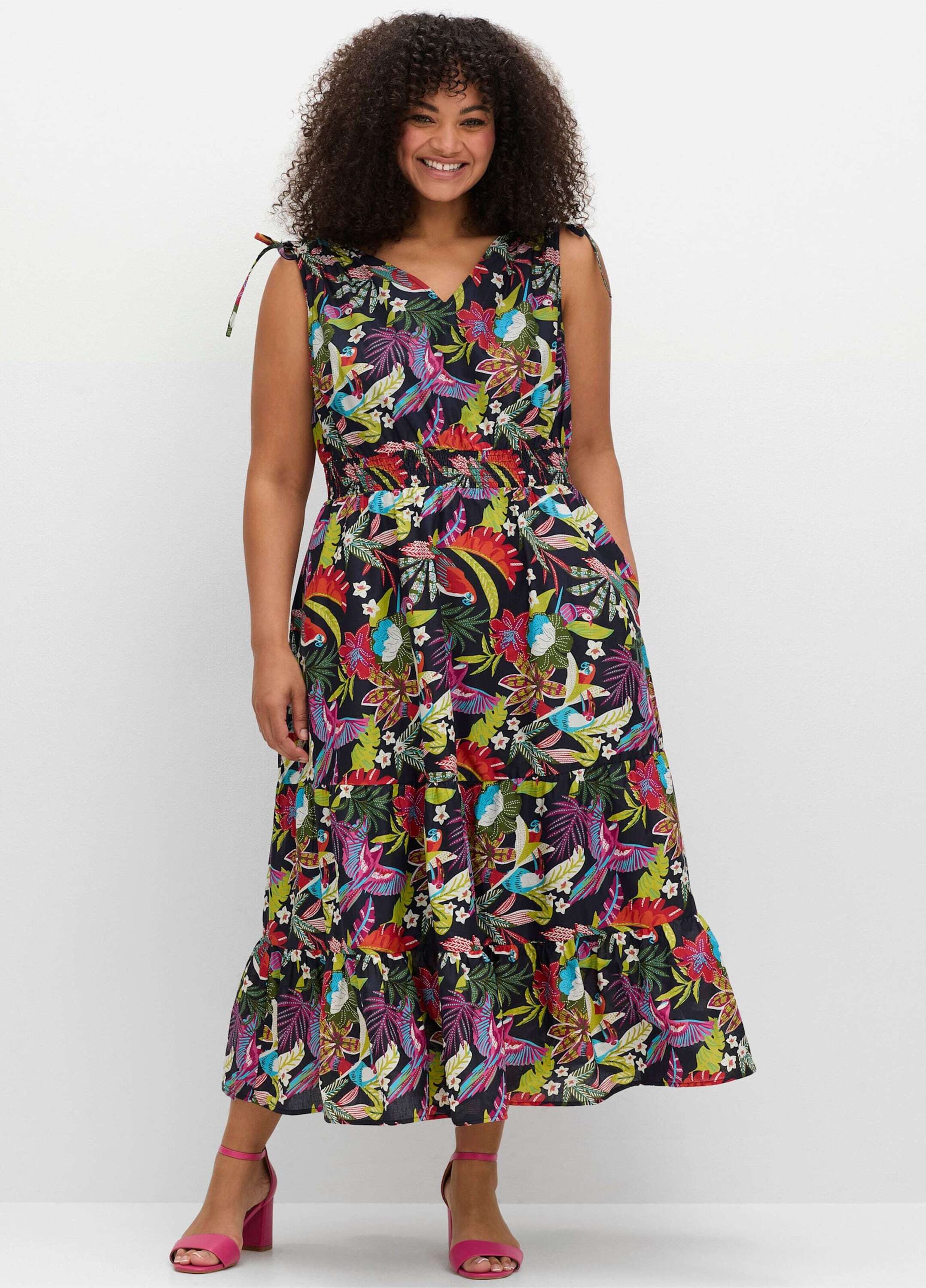sheego by Joe Browns Etuikleid Maxikleid Ärmellos