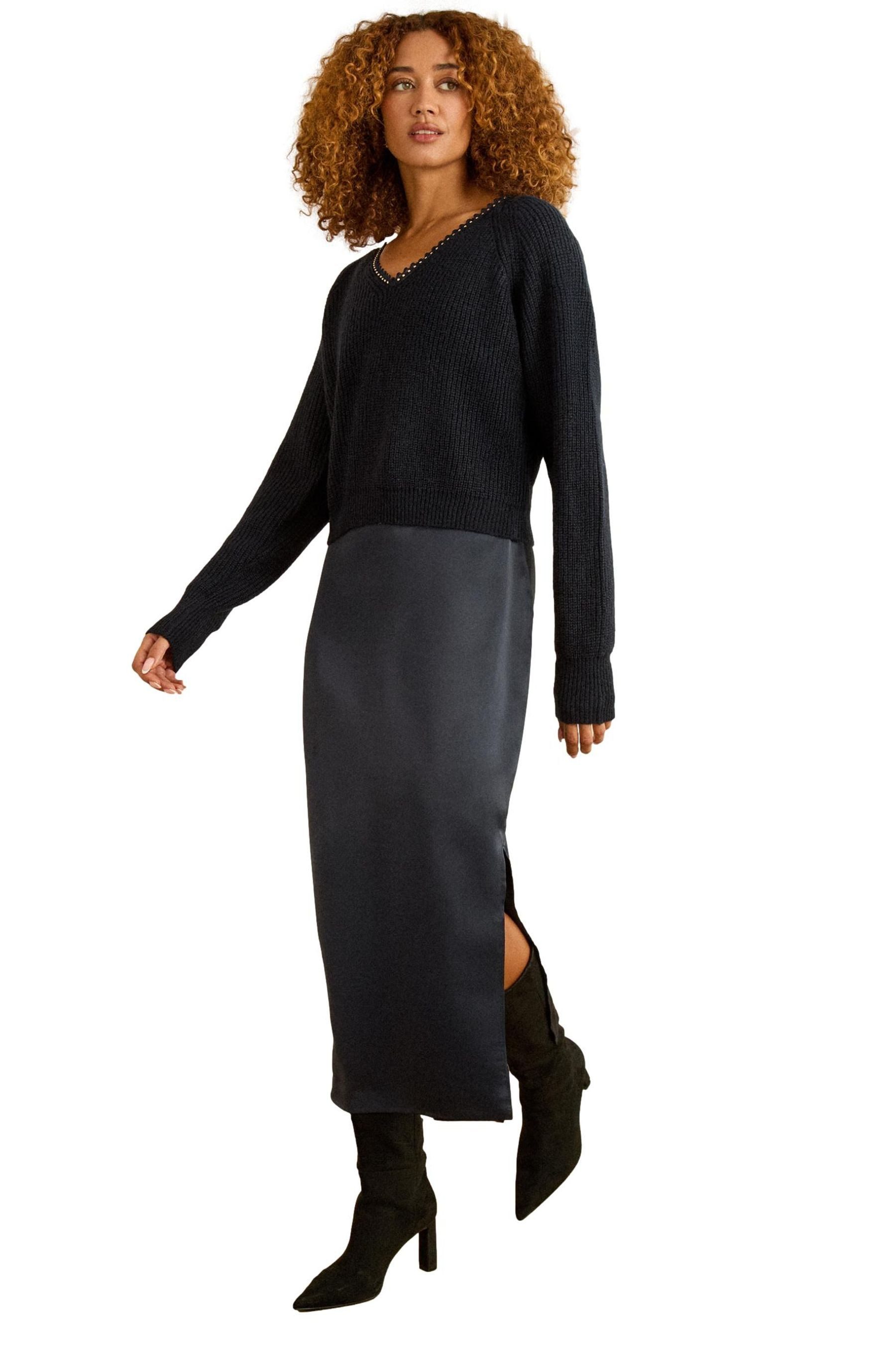 Love & Roses Strickkleid Love & Roses 2-in-1 Strick-Trägerkleid, Regular (2-tlg)
