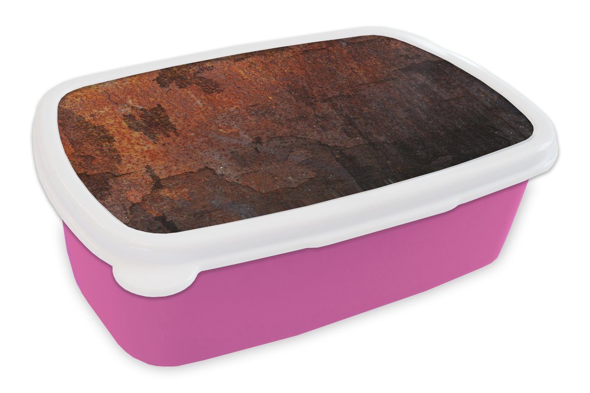 MuchoWow Lunchbox Rost - Licht - Schatten, Kunststoff, (2-tlg), Brotbox für Erwachsene, Brotdose Kinder, Snackbox, Mädchen, Kunststoff rosa