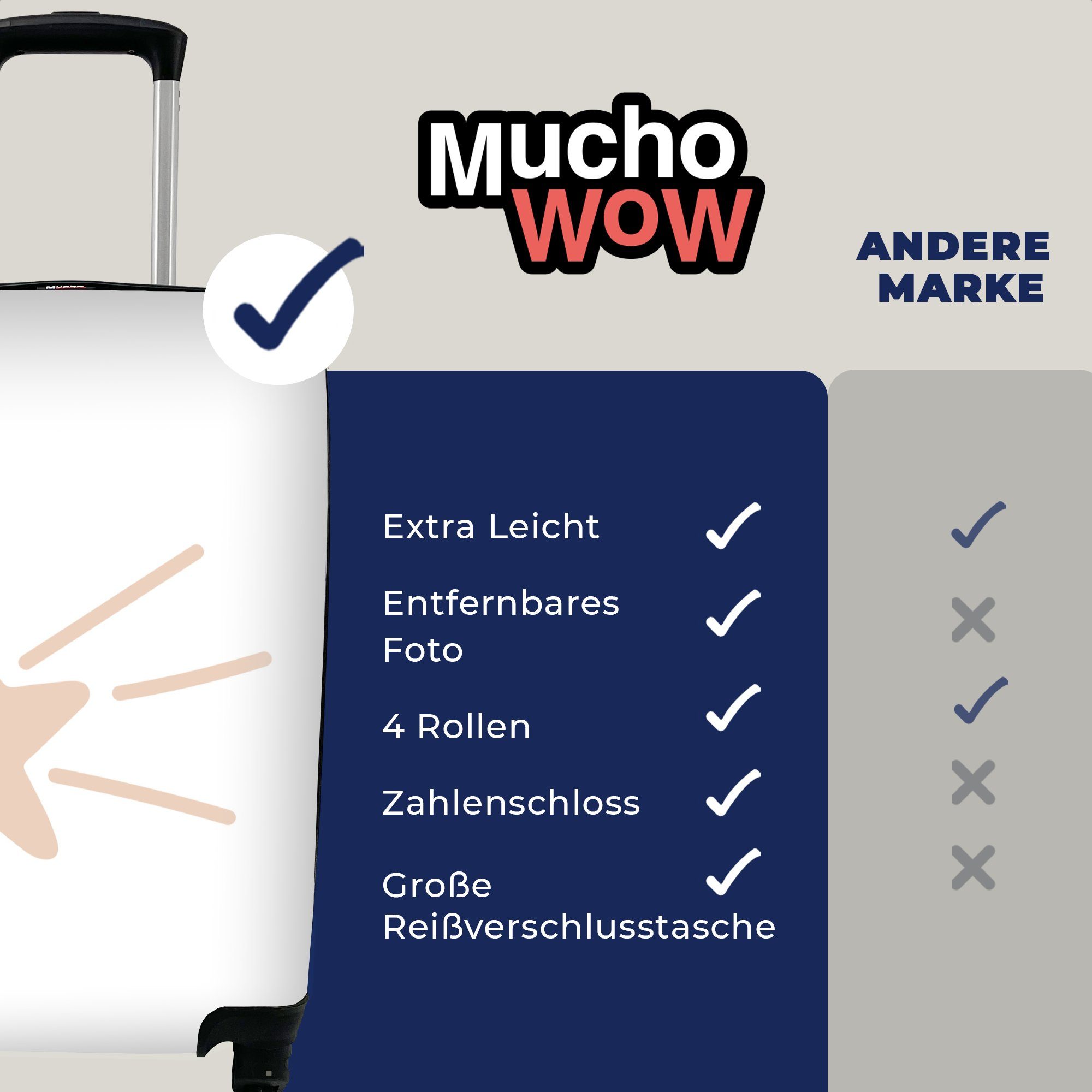 MuchoWow Handgepäckkoffer Fallender Rosa - Pastell - Kinder Handgepäck rollen, - Kinder, - Reisetasche mit Stern 4 Ferien, Rollen, Trolley, für Reisekoffer