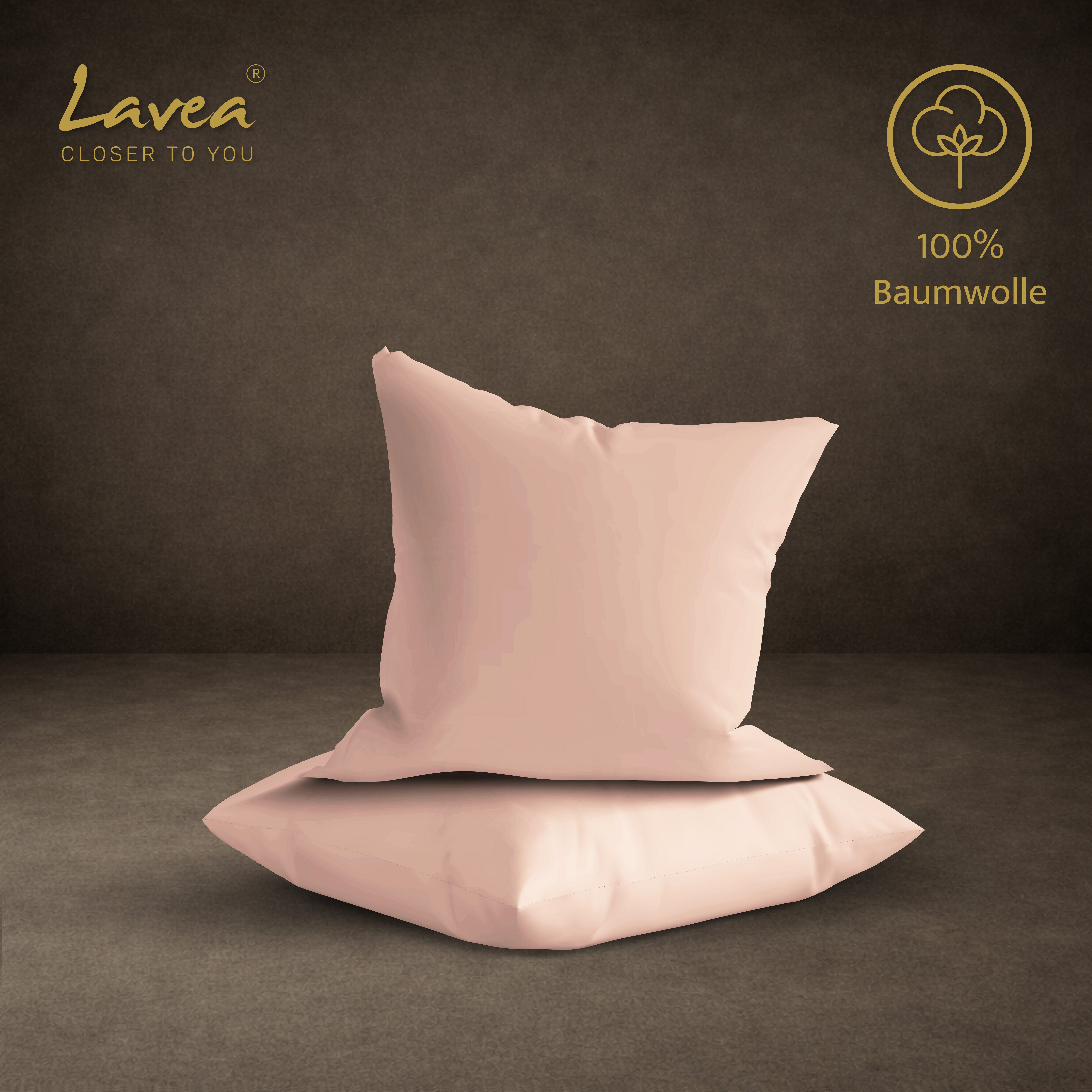 Lavea Kissenbezug 2er Set 100% Baumwolle flauschig, Jasmin, Kissenhülle, Kissenbezüge, (2 Stück), pflegeleicht, langlebige Qualität, mit Reißverschluss – Bild 2 von 5