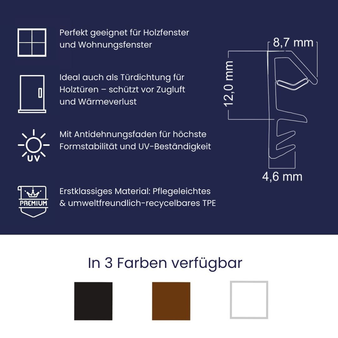 Dikara Dichtungsband Fensterdichtung 4mm Nutbreite 12mm Falz Holzfensterdichtung, Antidehnungsfaden, 2-Komponenten Dichtung