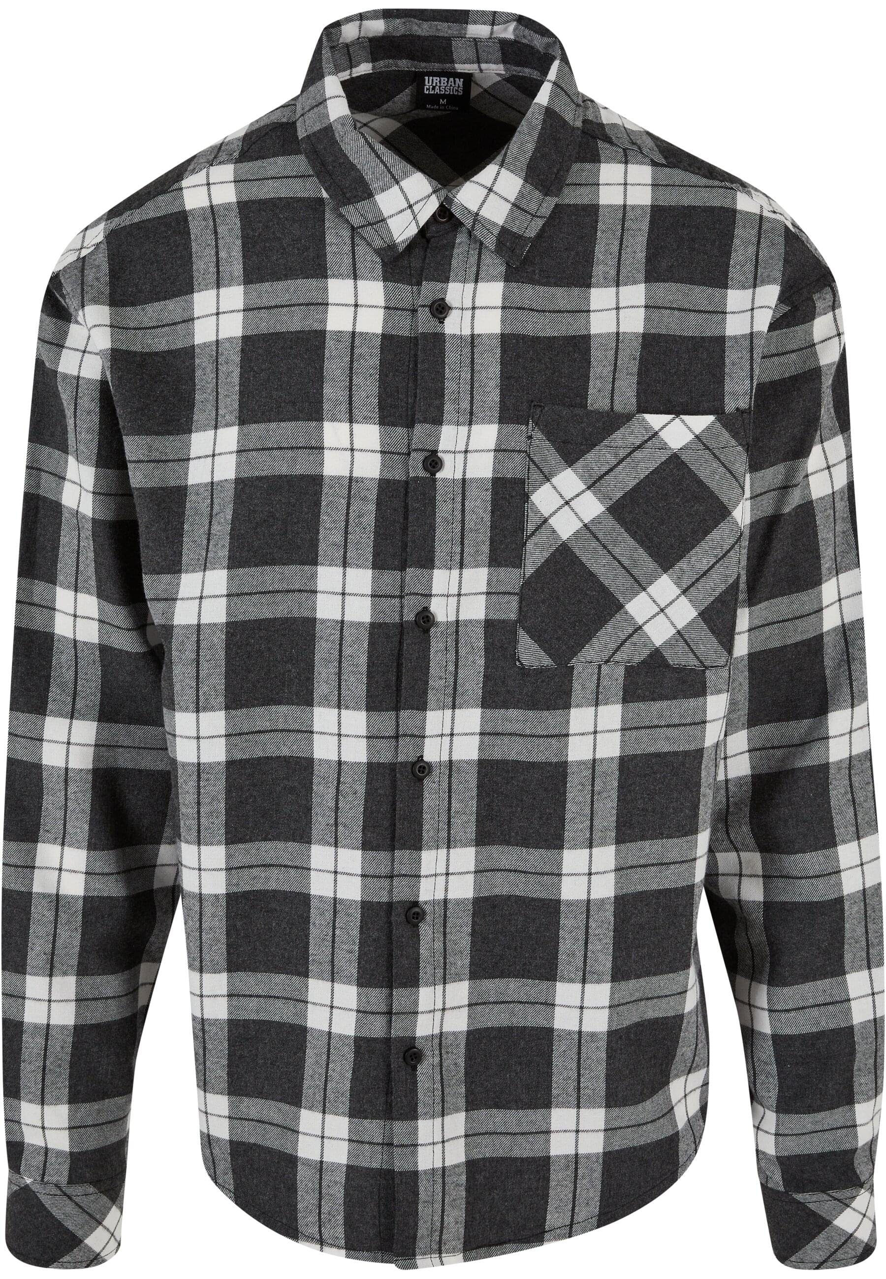 URBAN CLASSICS Langarmshirt Herren Boxy Dark Checked Shirt (1-tlg),  Perfekte Übergangsjacke oder für kühle Sommerabende
