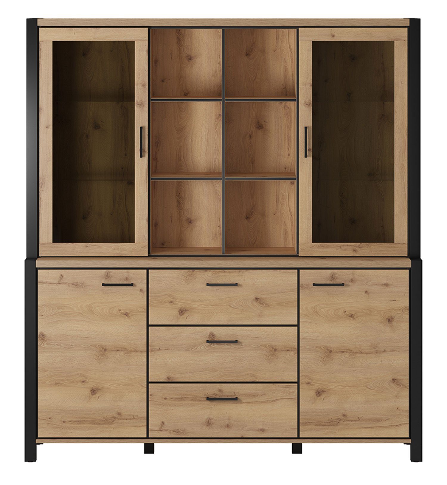 Helvetia Buffet Aktiv (2-St) 180x40,5x200cm taurus/schwarz matt