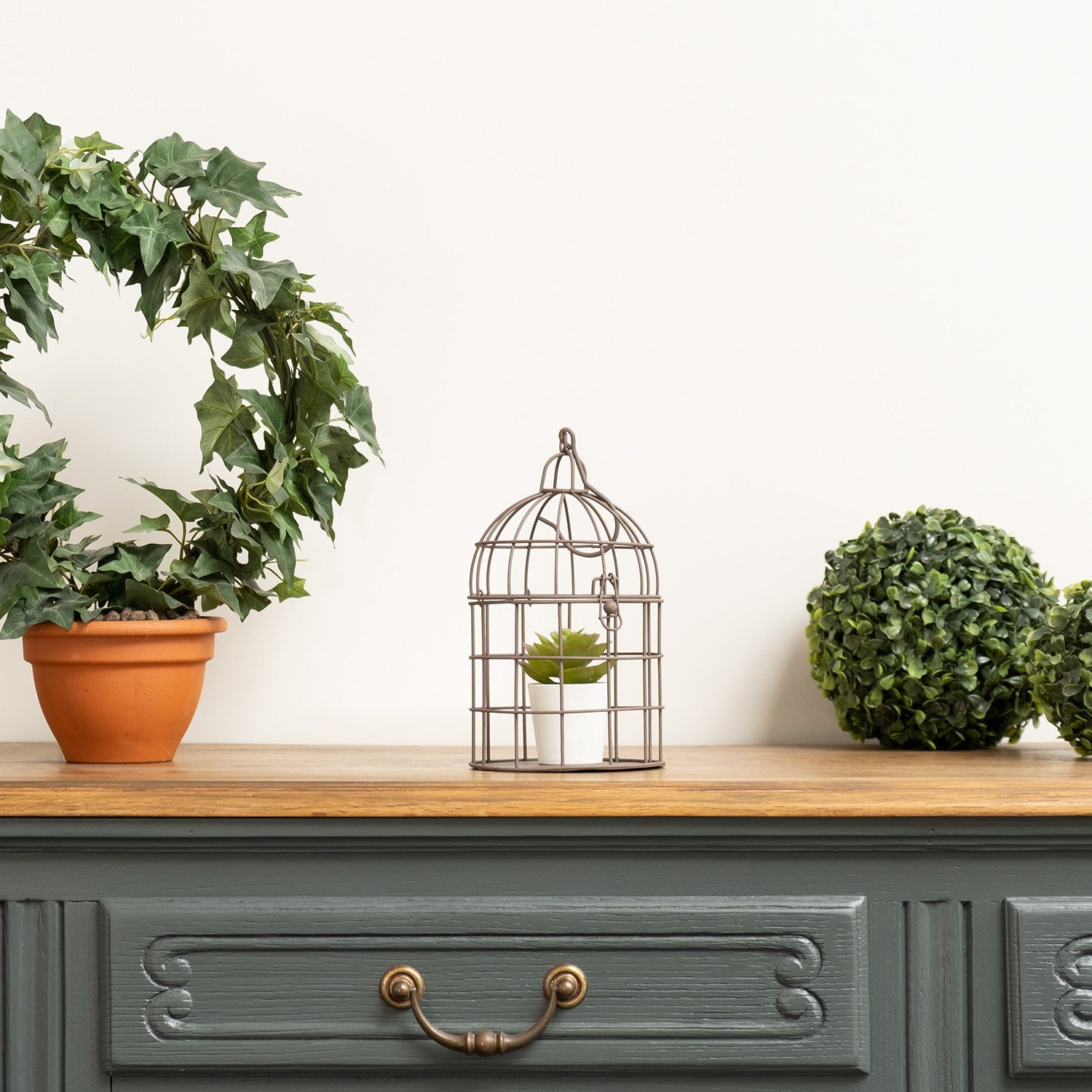 Moritz Vogelkäfig Dekokäfig Pflanzkäfig altbraun Shabby WB-62-BR