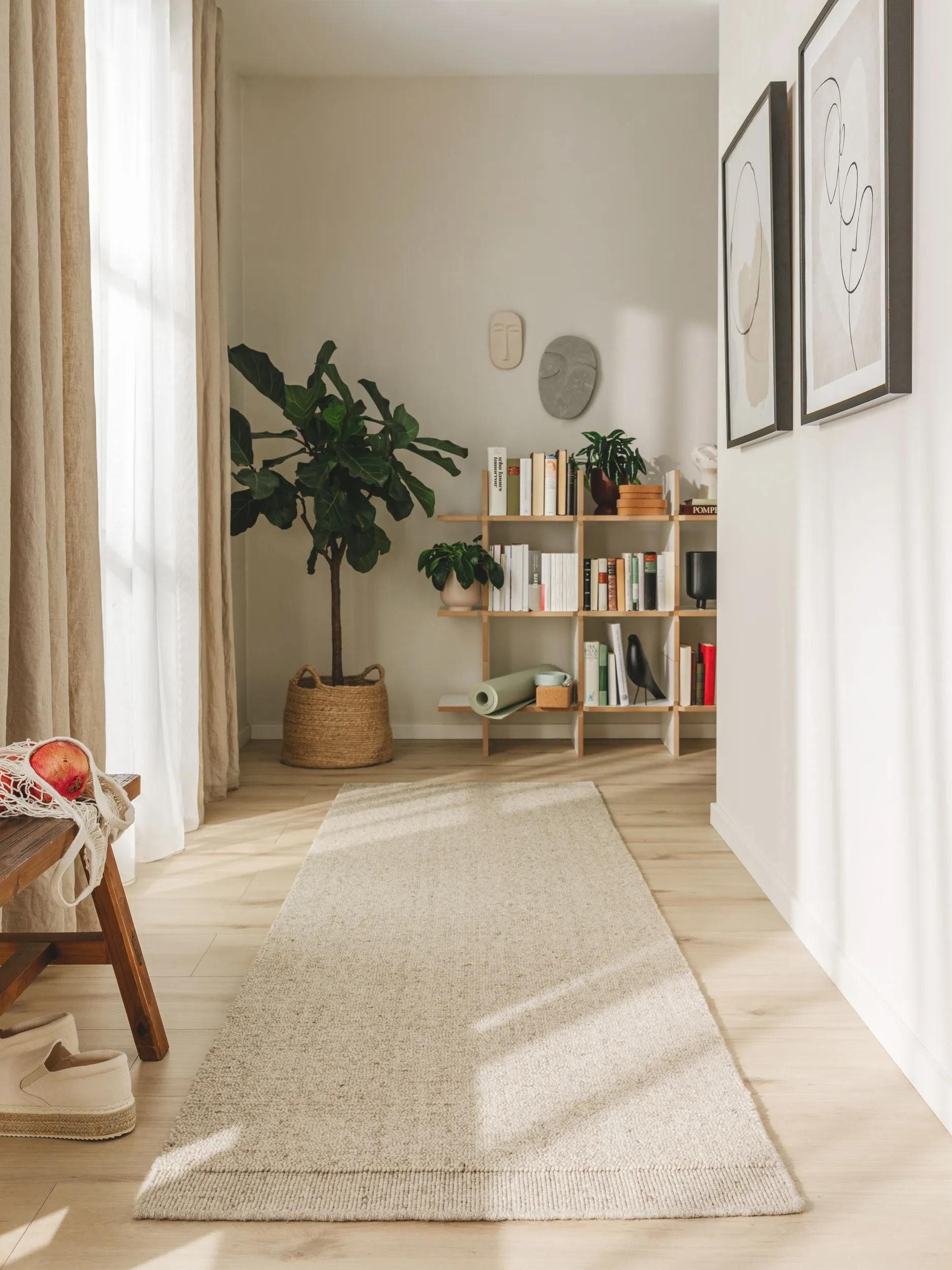 benuta Wollteppich Imke, rechteckig, Höhe: 11 mm, Kunstfaser, Berber, Ethno-Style, Wohnzimmer