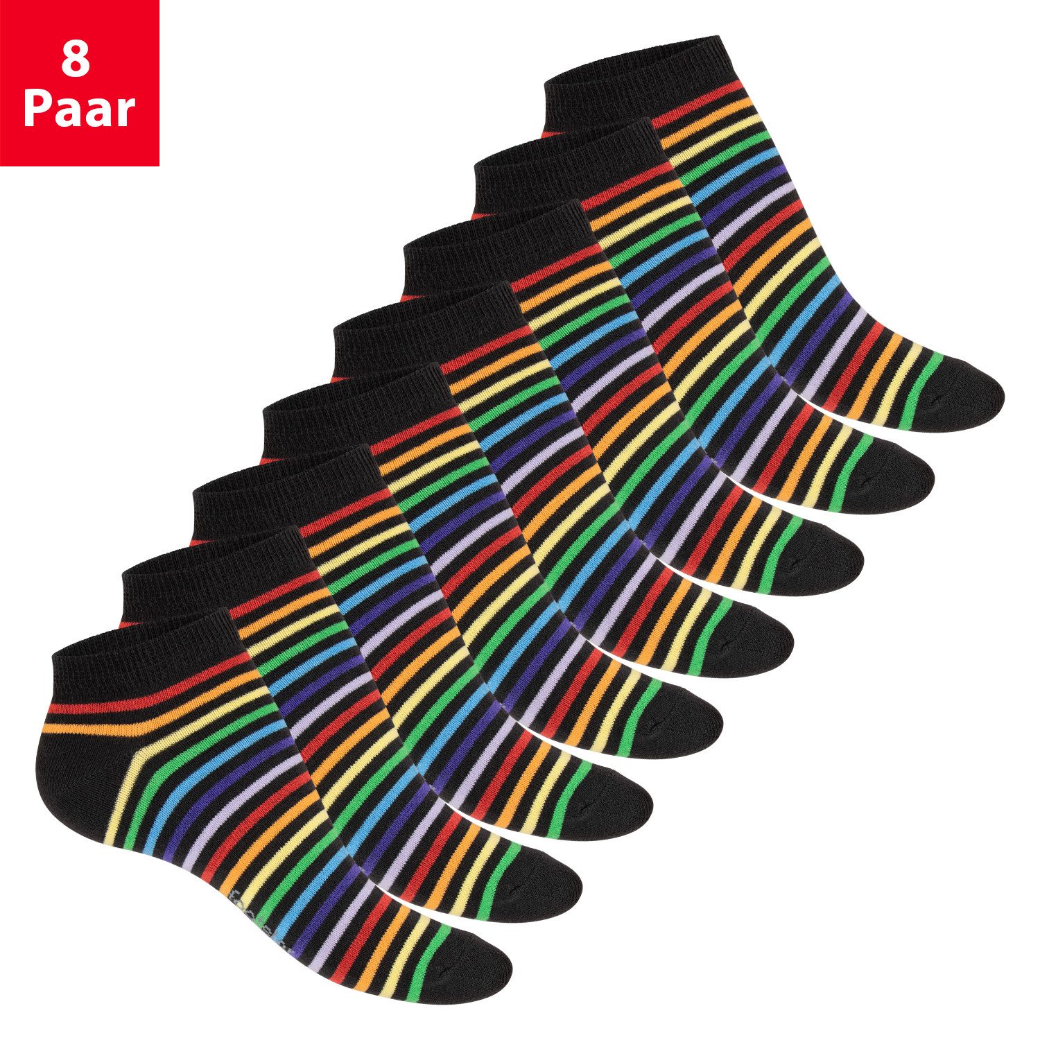 Footstar Sneakersocken Süße Damen Sneaker Socken (8 Paar) Kurze Söckchen mit Muster (8-Paar)