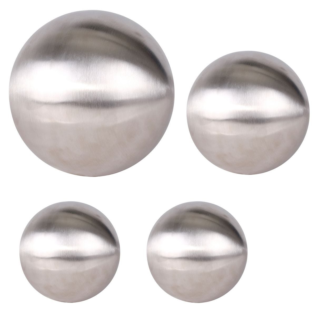 Dekokugel Dekokugel Edelstahl matt Edelstahlkugel-Set 4 Stück Kugel