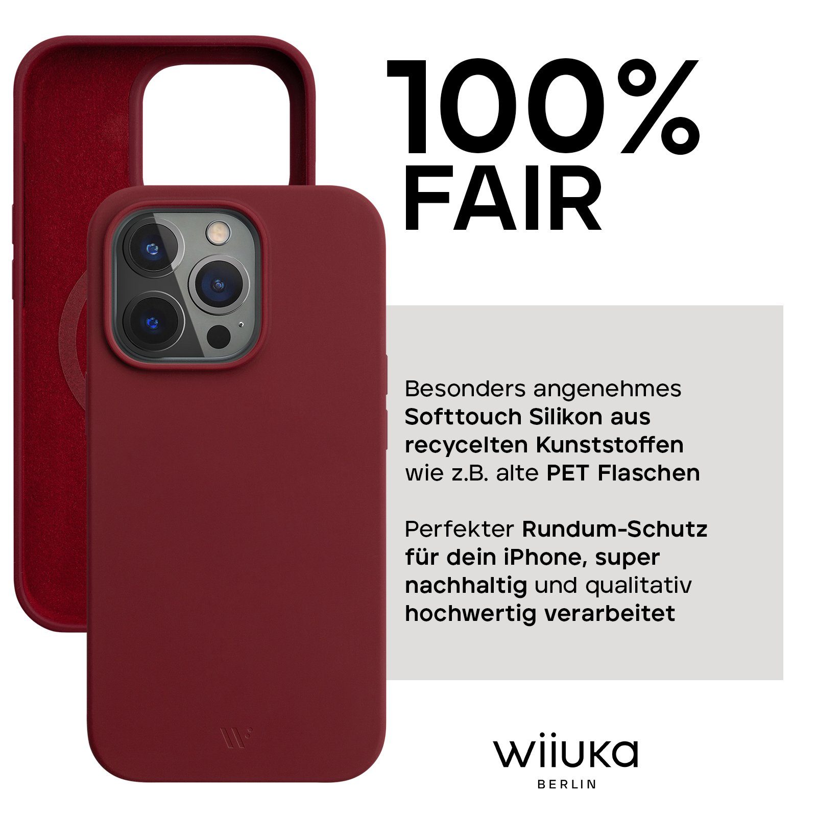 wiiuka Handyhülle skiin FLEX Hülle für iPhone 14 Pro, Silikonhülle, Premium Case - Recycelte Materialien - Softtouch Silikon