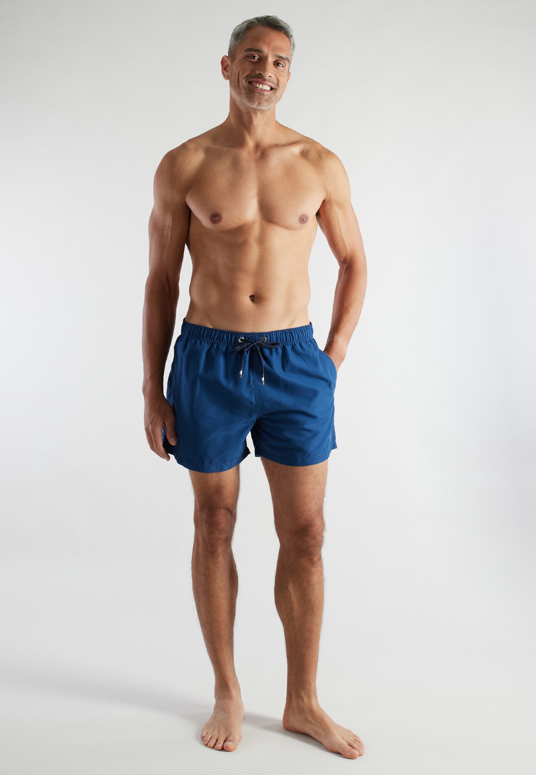 bugatti Badehose BUGATTI Herren Badeshorts blau uni (1-St) – Bild 2 von 4