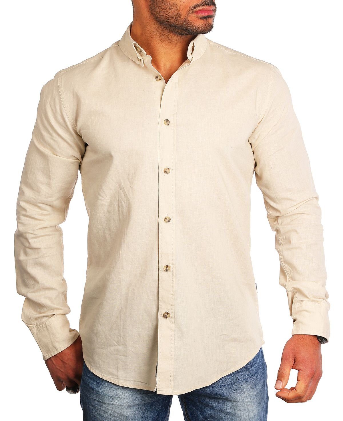 CARISMA Langarmhemd Herren Leinen Baumwoll Mix Casual Hemd 8529 Regular But günstig online kaufen