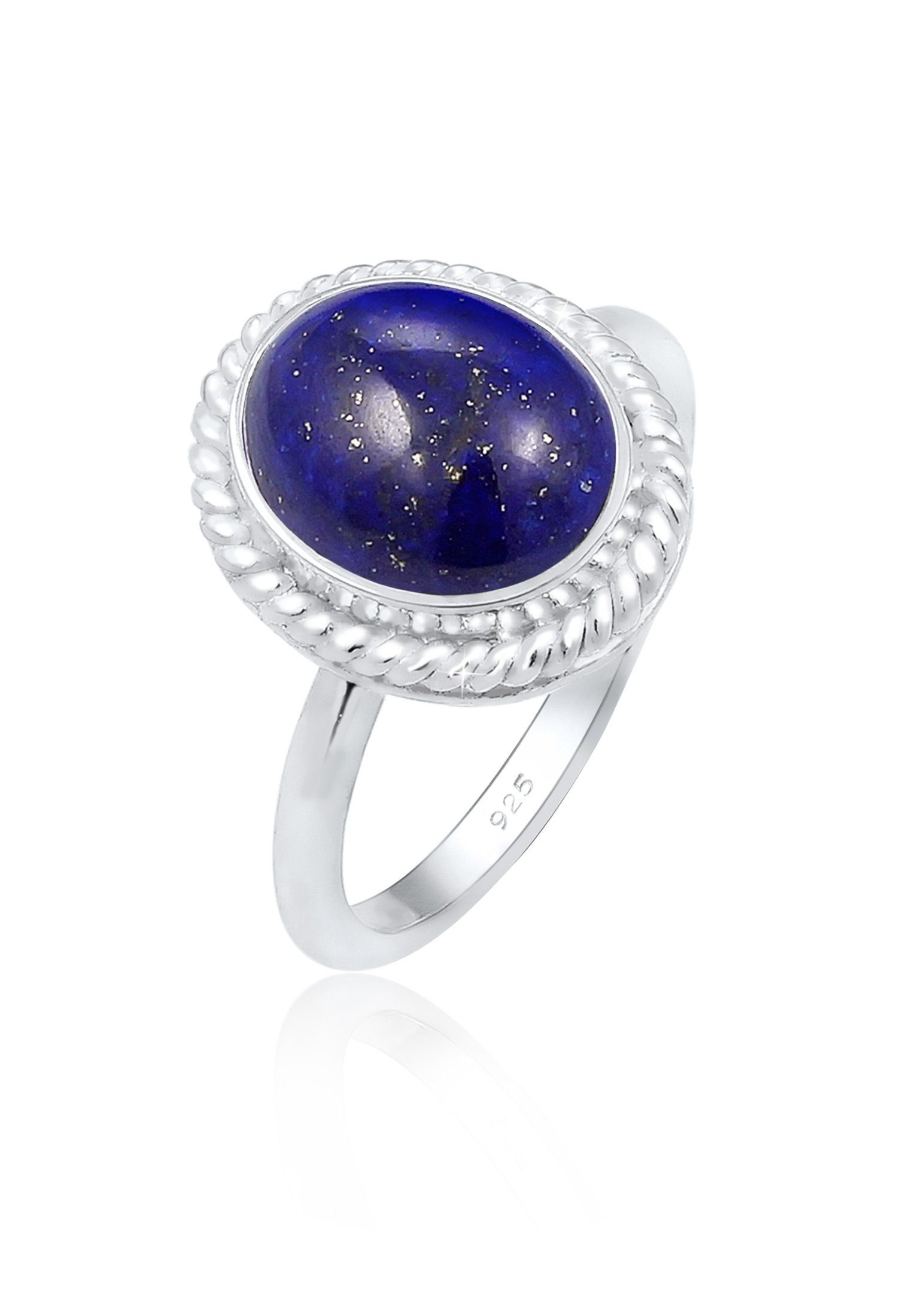 Elli Premium Fingerring Cocktailring Lapis Lazuli Edelstein 925er Silber günstig online kaufen