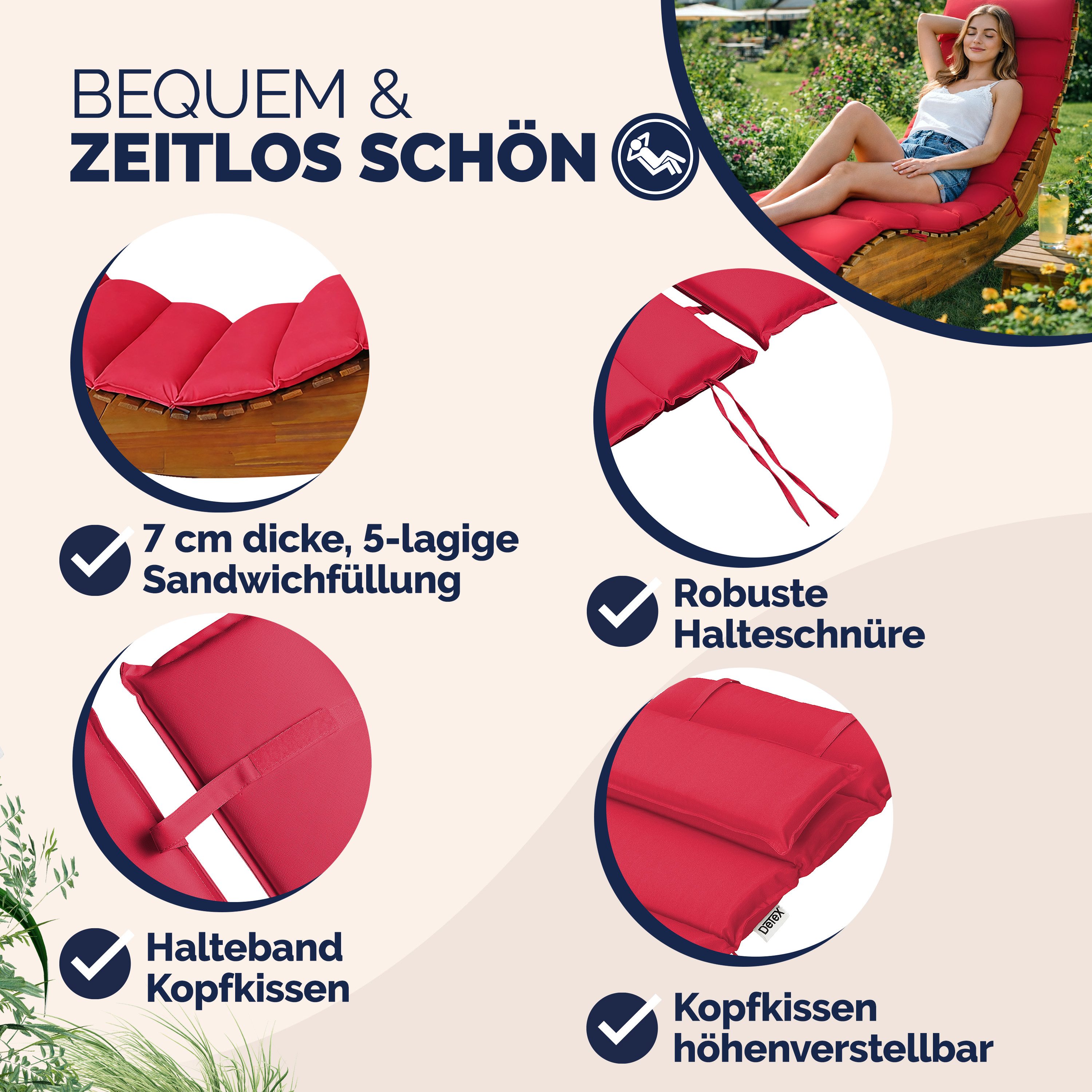 Detex Polsterauflage Detex, wasserabweisend