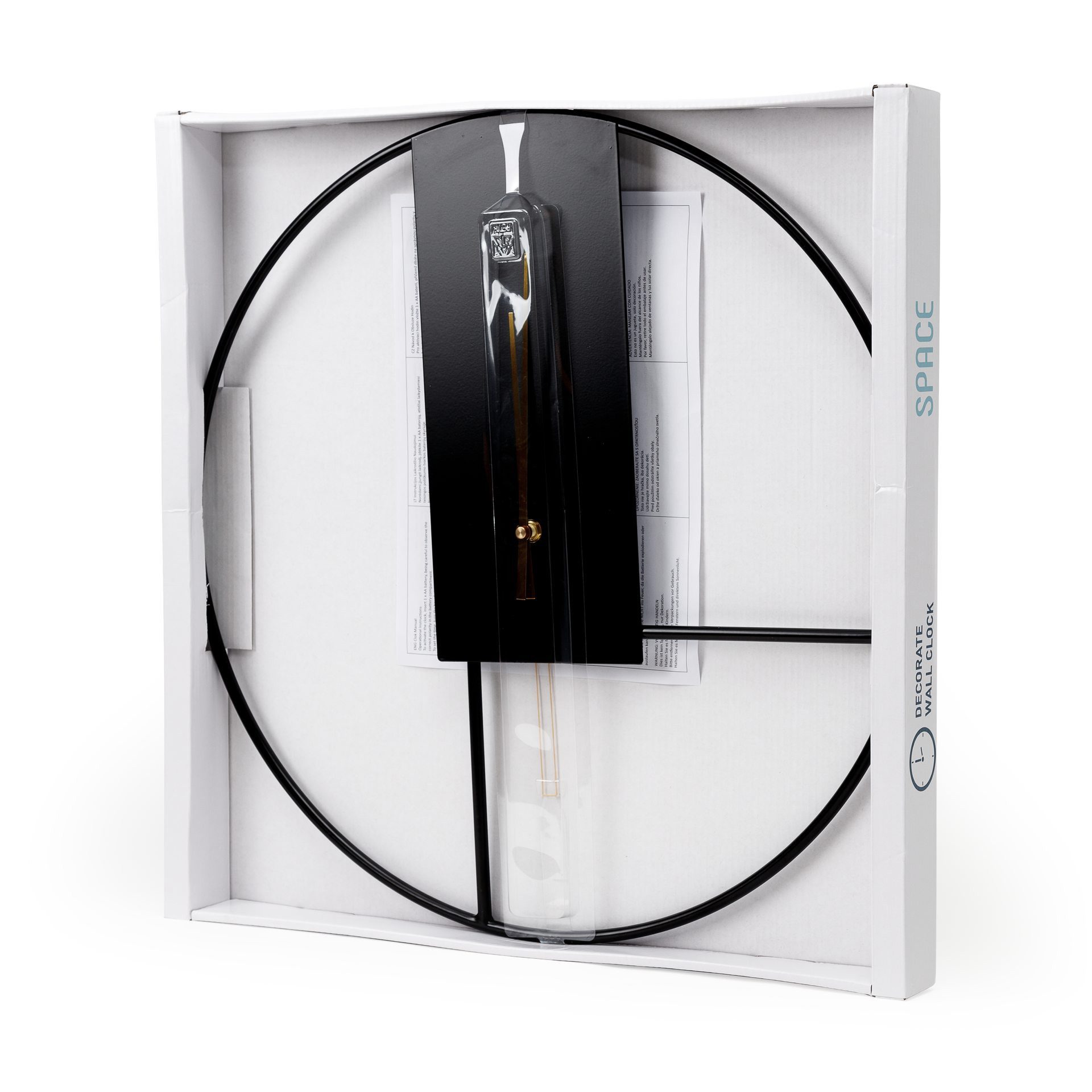 Platinet Wanduhr PZSPC große runde Wanduhr Space mit Silent Quarzwerk – Bild 4 von 4