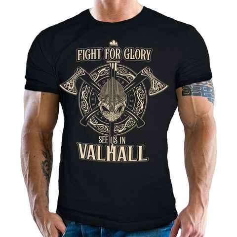 LOBO NEGRO® T-Shirt für den Wikinger Fan: Fight for Glory, see us in Valhall